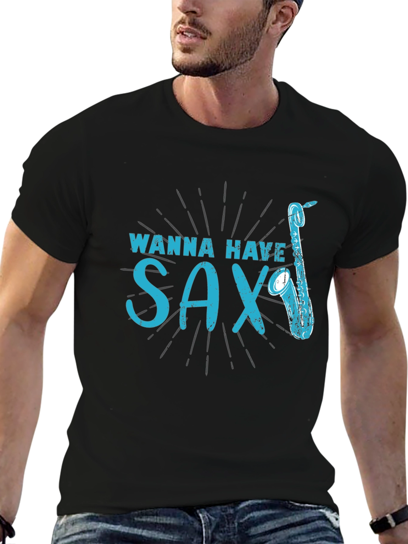 Wanna Have Sax? T-Shirt - Funny Music Tee