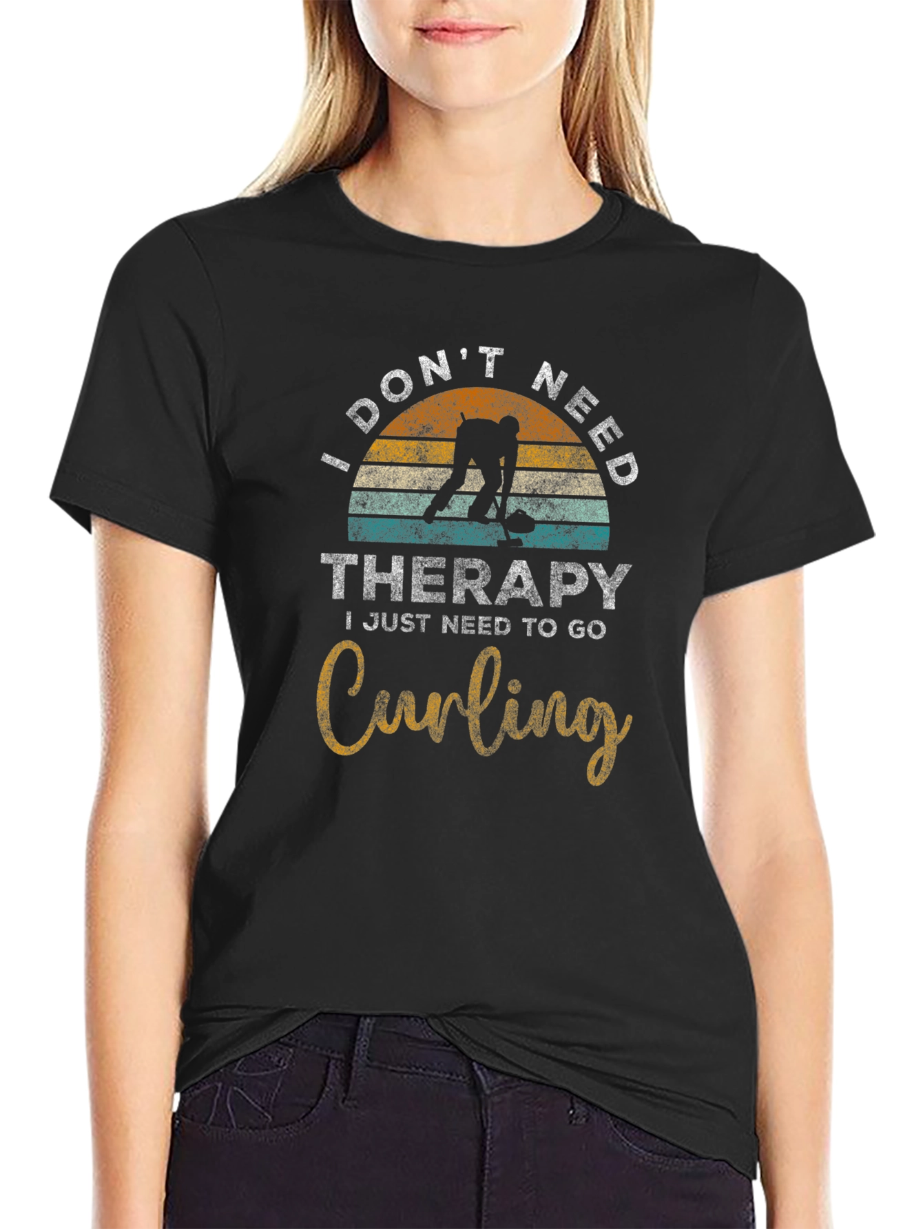 I Just Need to Go Curling Graphic Tee