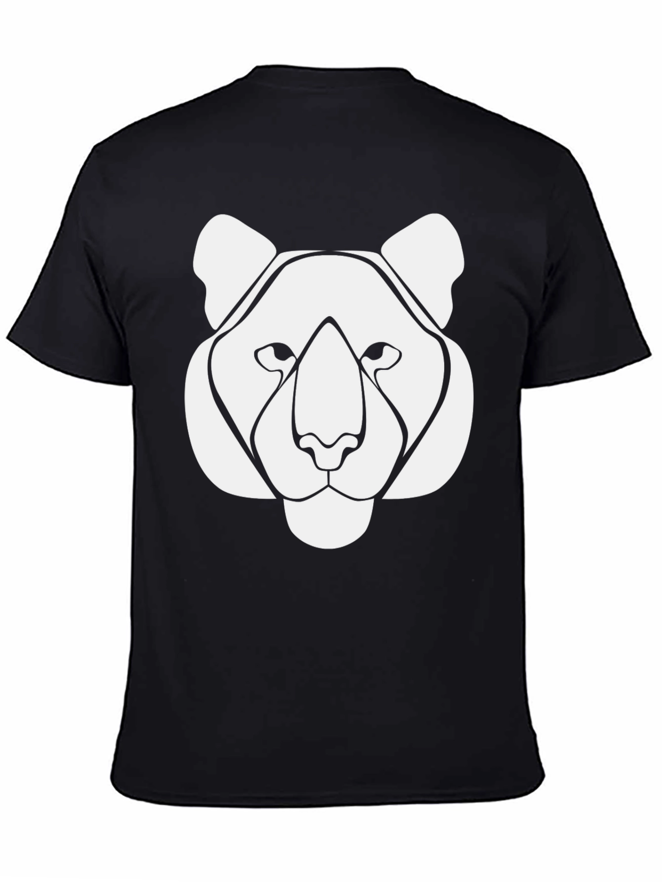 Abstract Lion Graphic Tee - Black Cotton T-Shirt