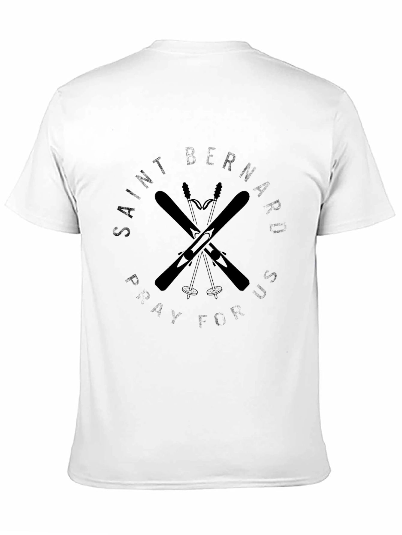 Saint Bernard Pray For Us Black T-Shirt
