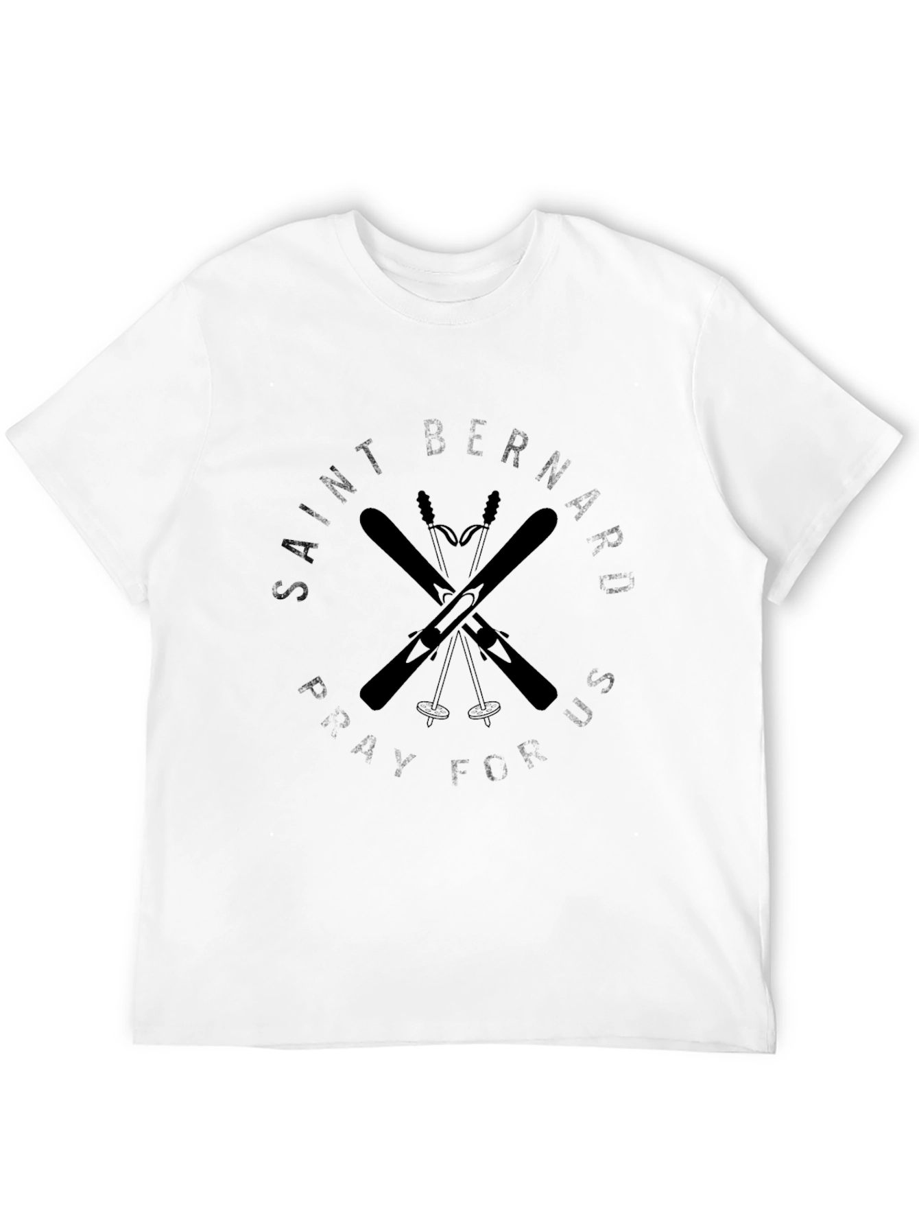 Saint Bernard Pray For Us Black T-Shirt