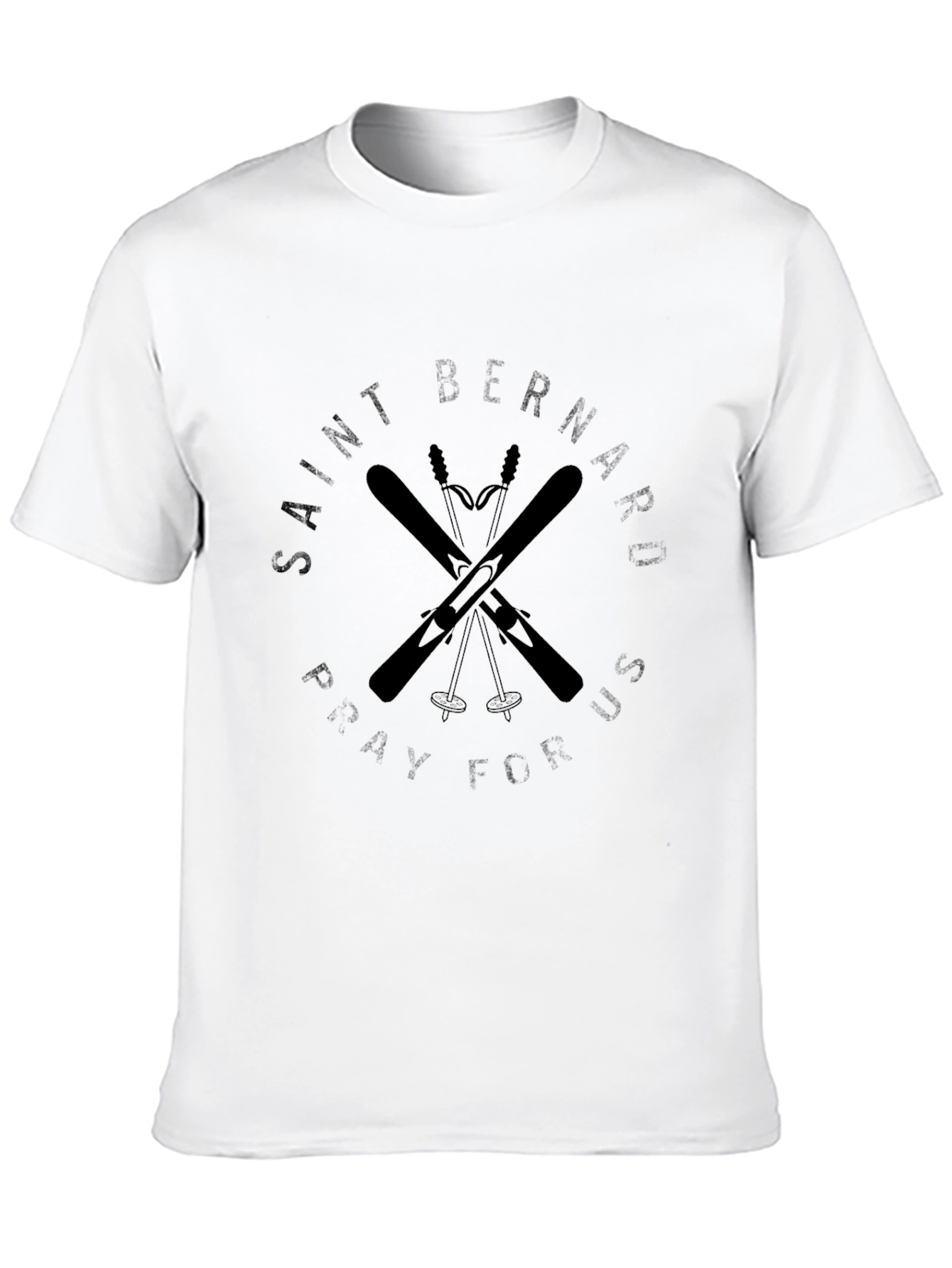 Saint Bernard Pray For Us Black T-Shirt