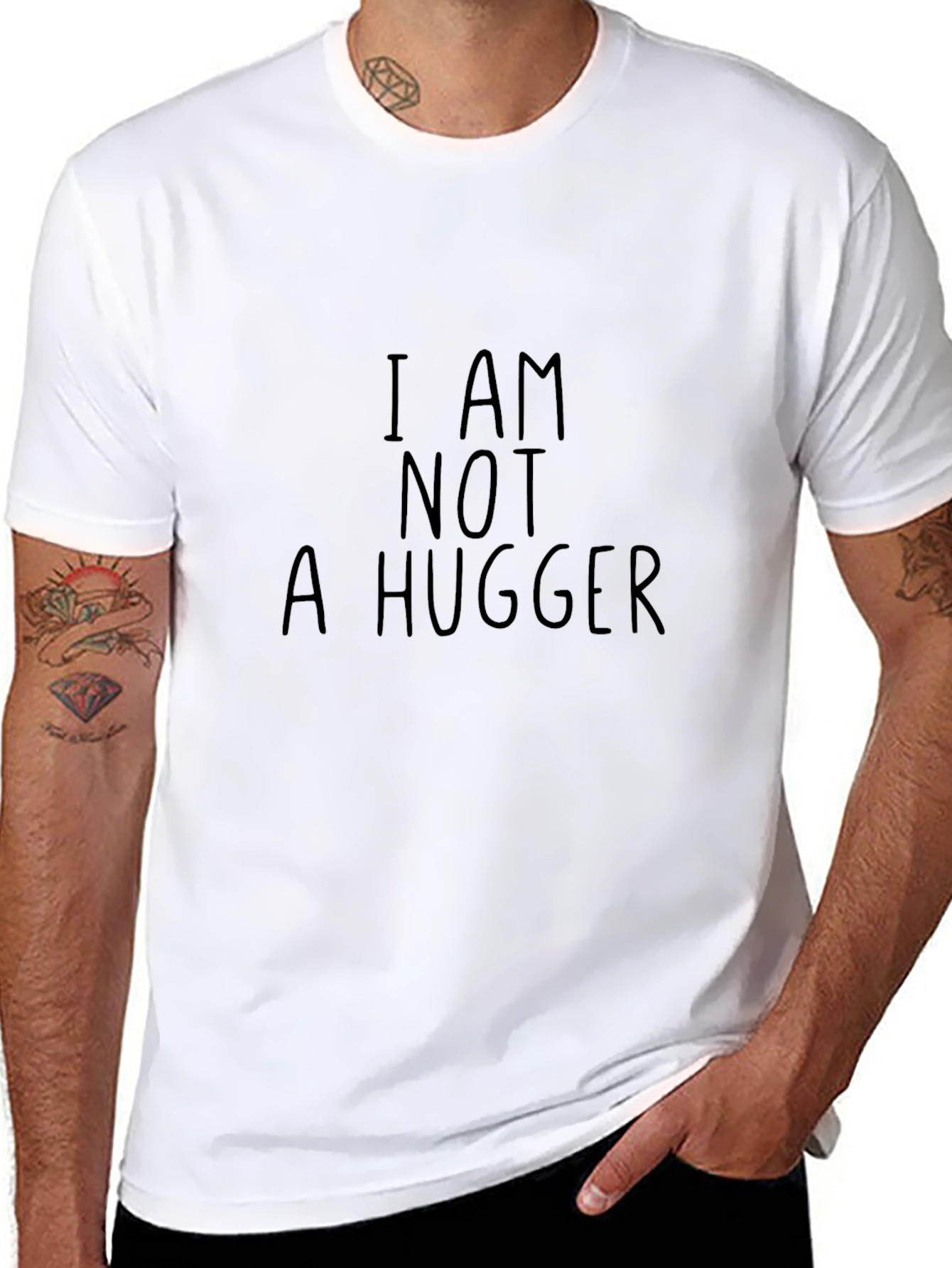 I Am Not A Hugger Funny Graphic Tee