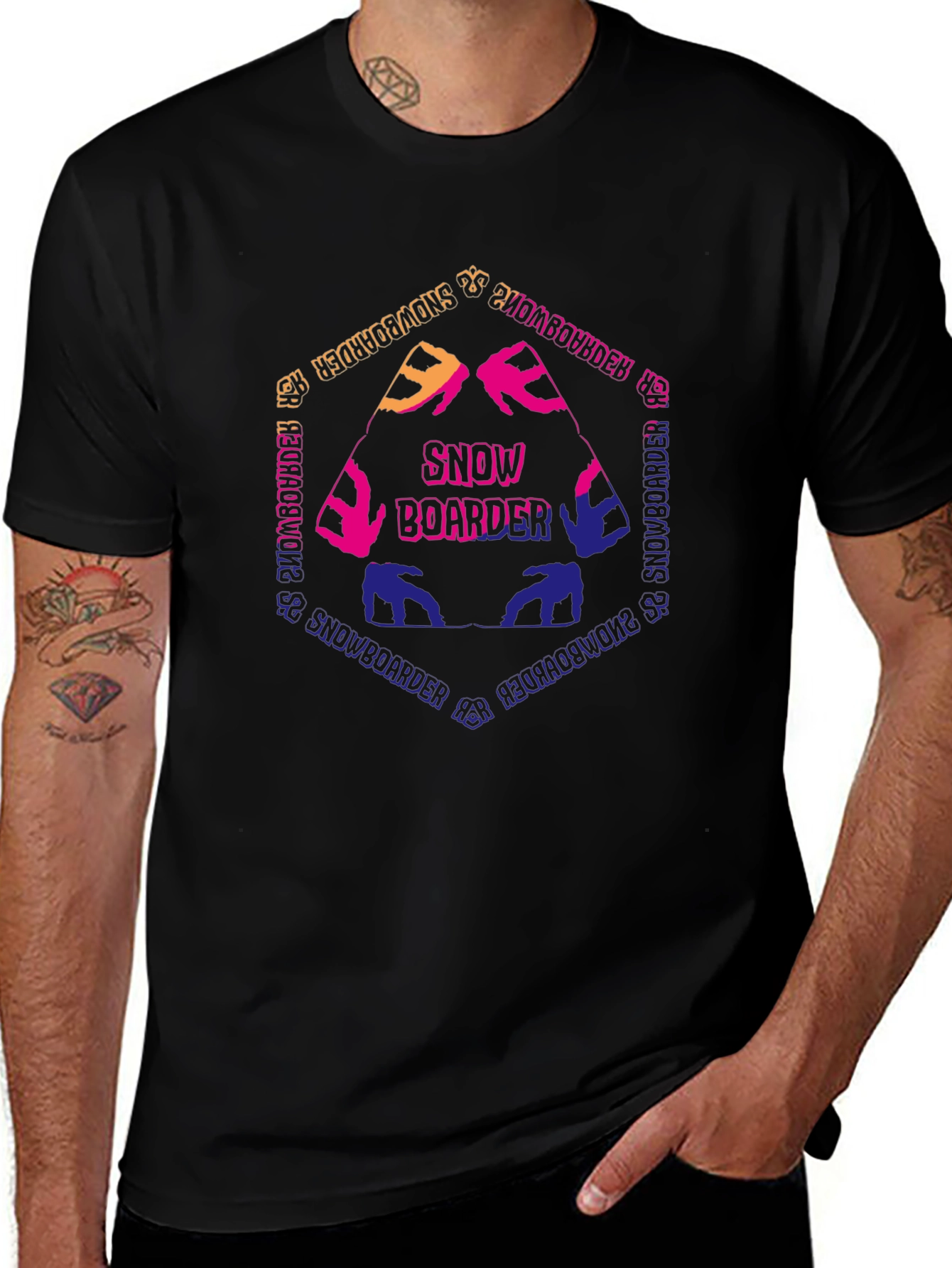 Snowboarder Graphic Tee - Stylish Black T-Shirt