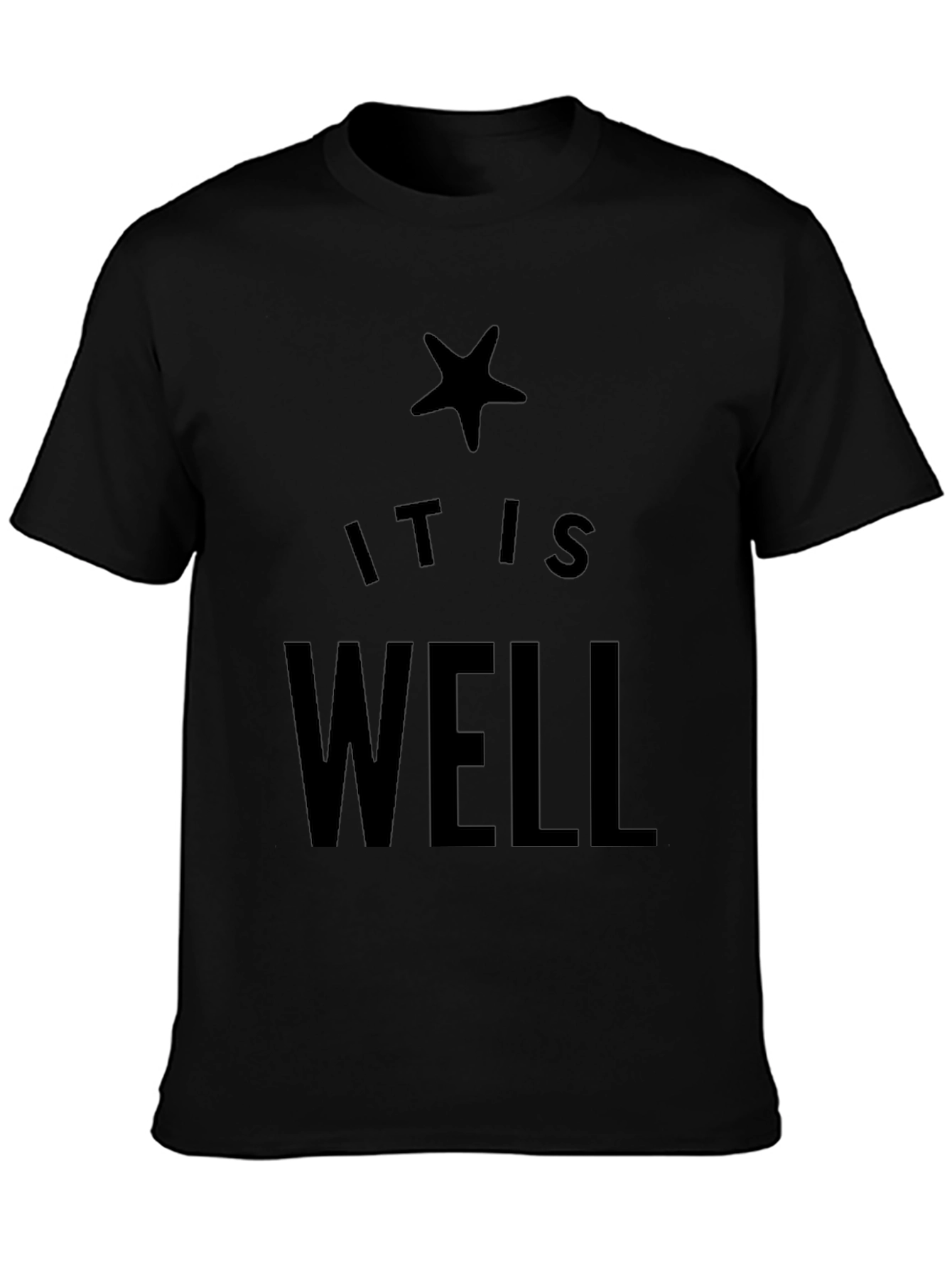It Is Well Star Graphic Tee - Black