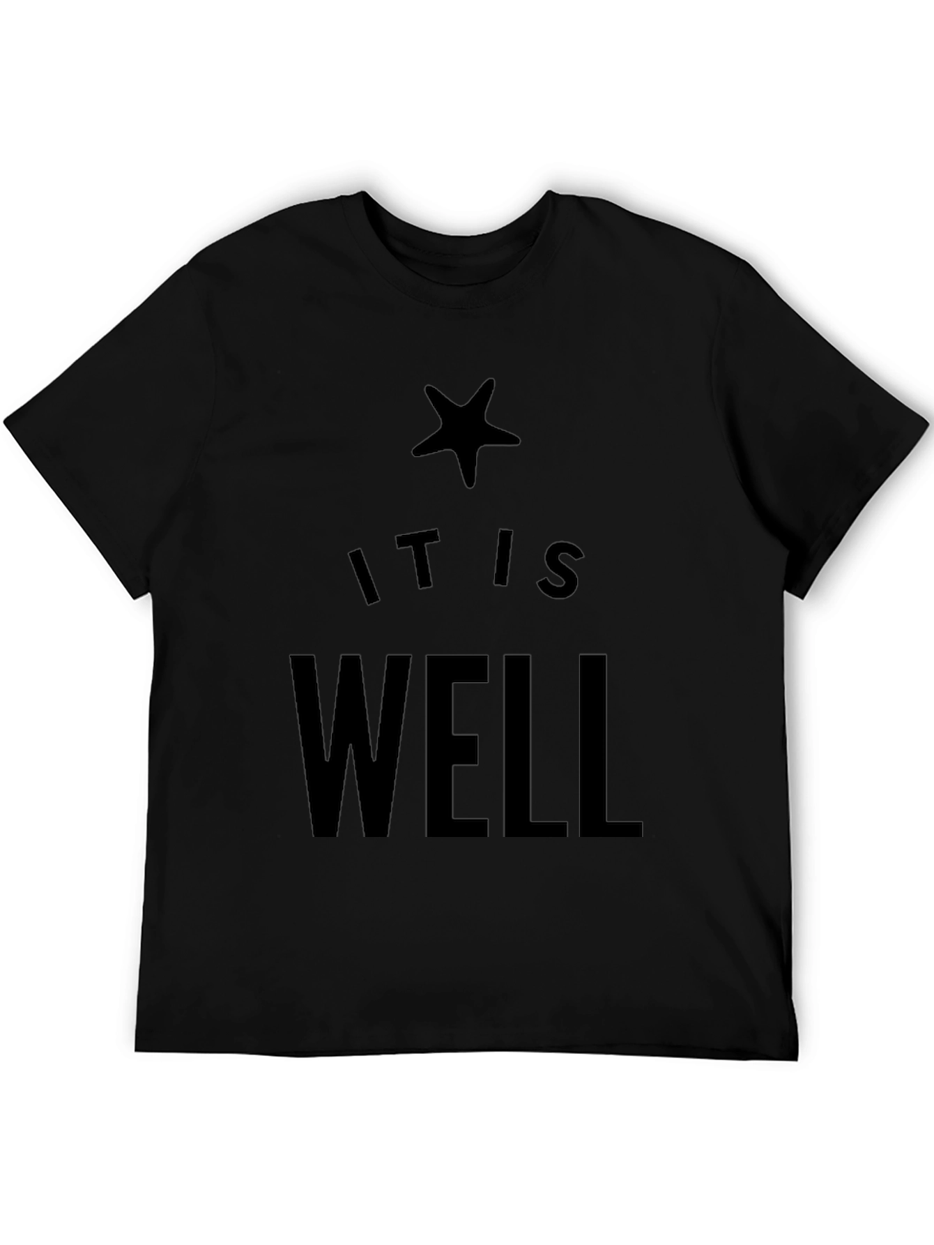 It Is Well Star Graphic Tee - Black