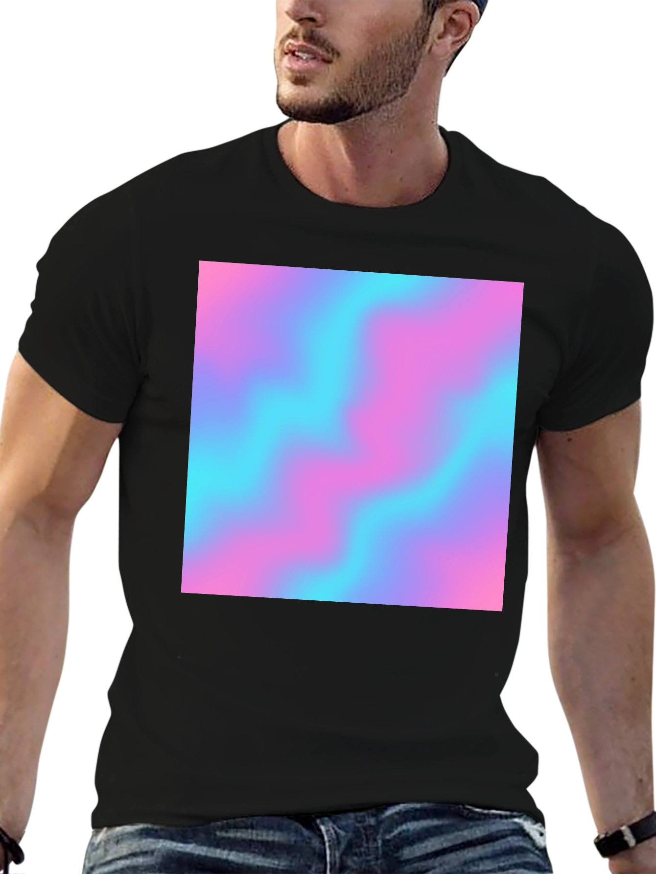 Vaporwave Aesthetic T-Shirt - Black Crew Neck