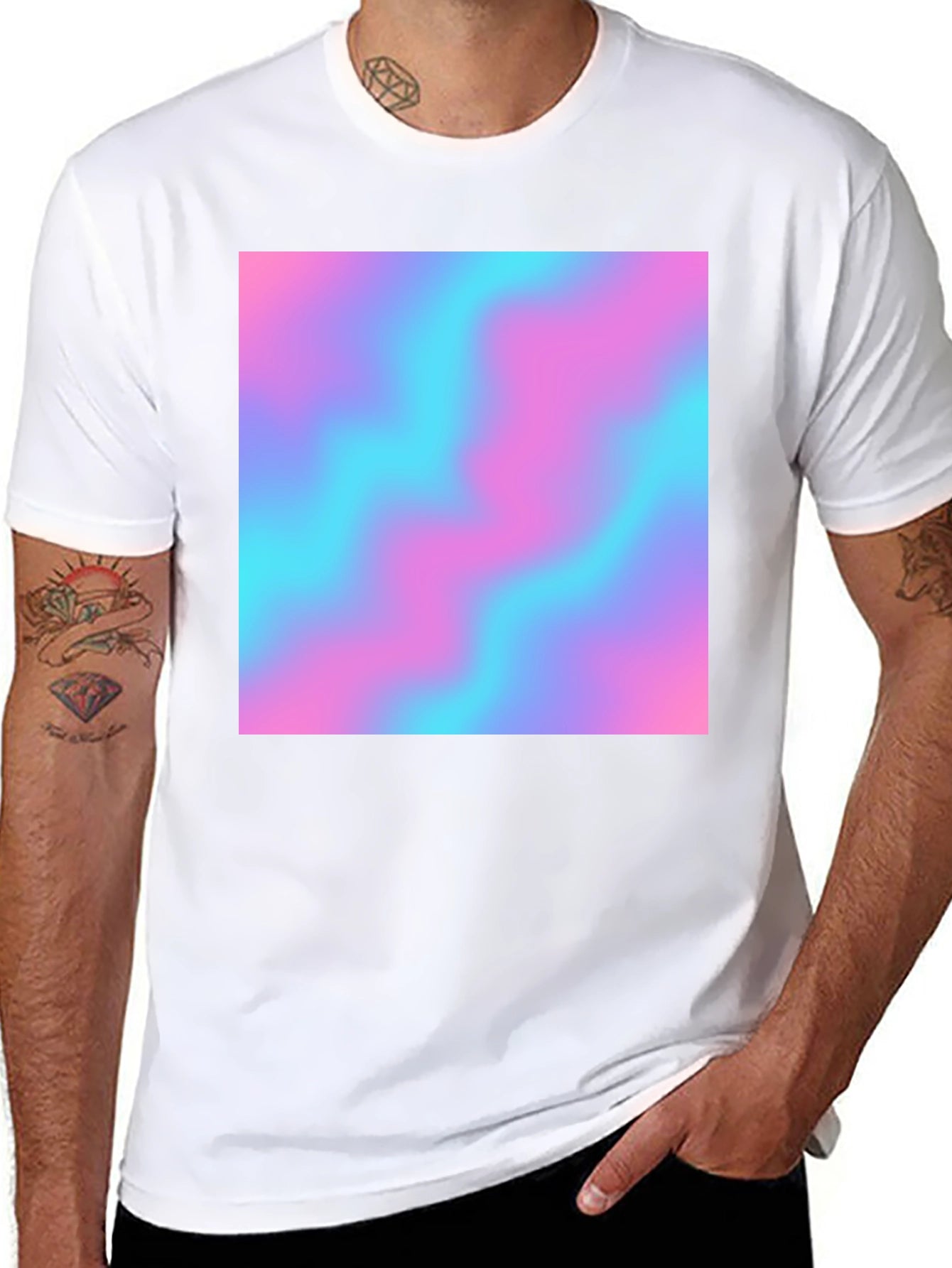 Vaporwave Aesthetic T-Shirt - Black Crew Neck