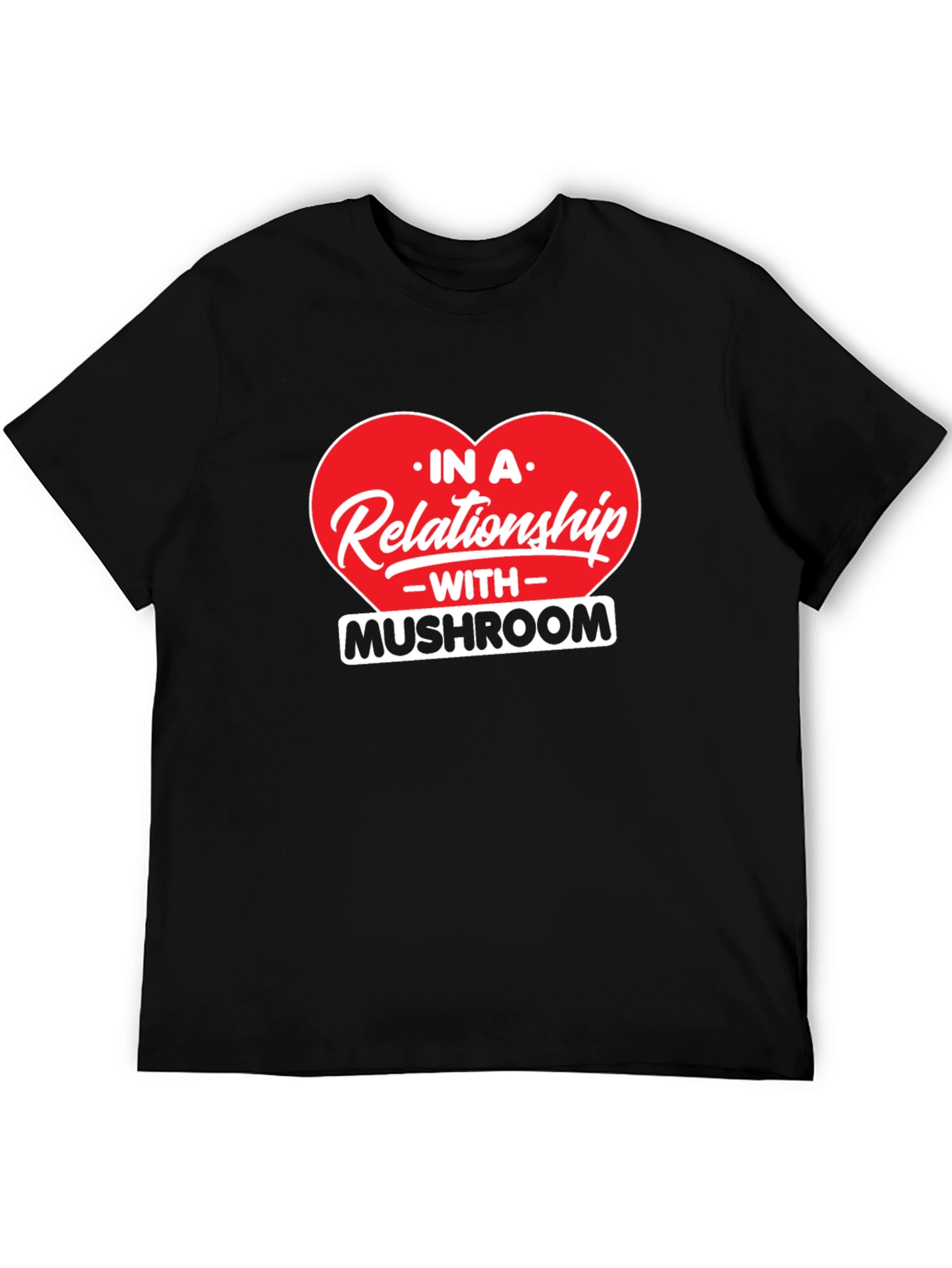 Mushroom Relationship Black T-Shirt