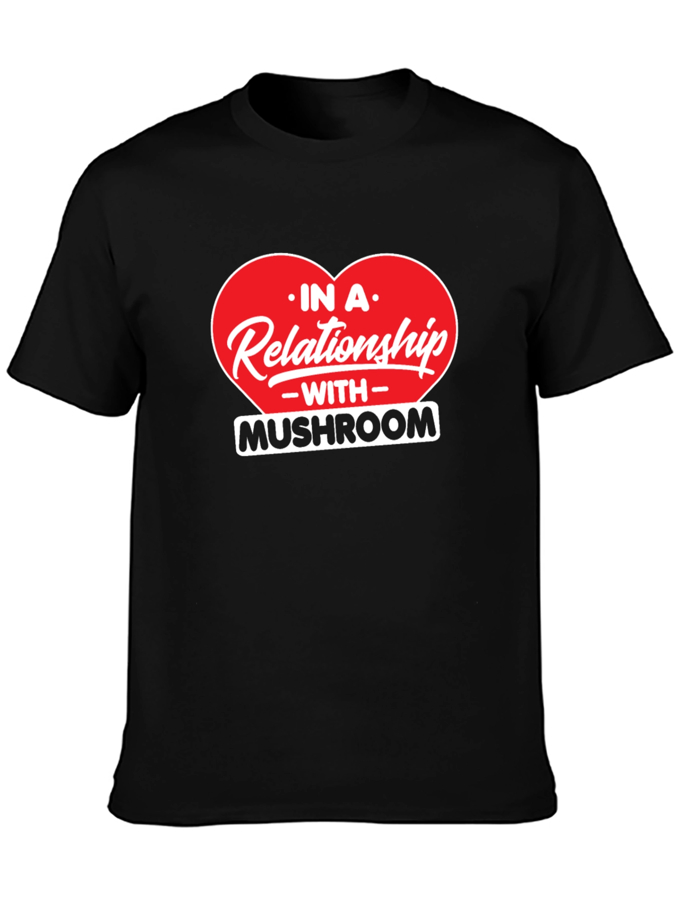 Mushroom Relationship Black T-Shirt