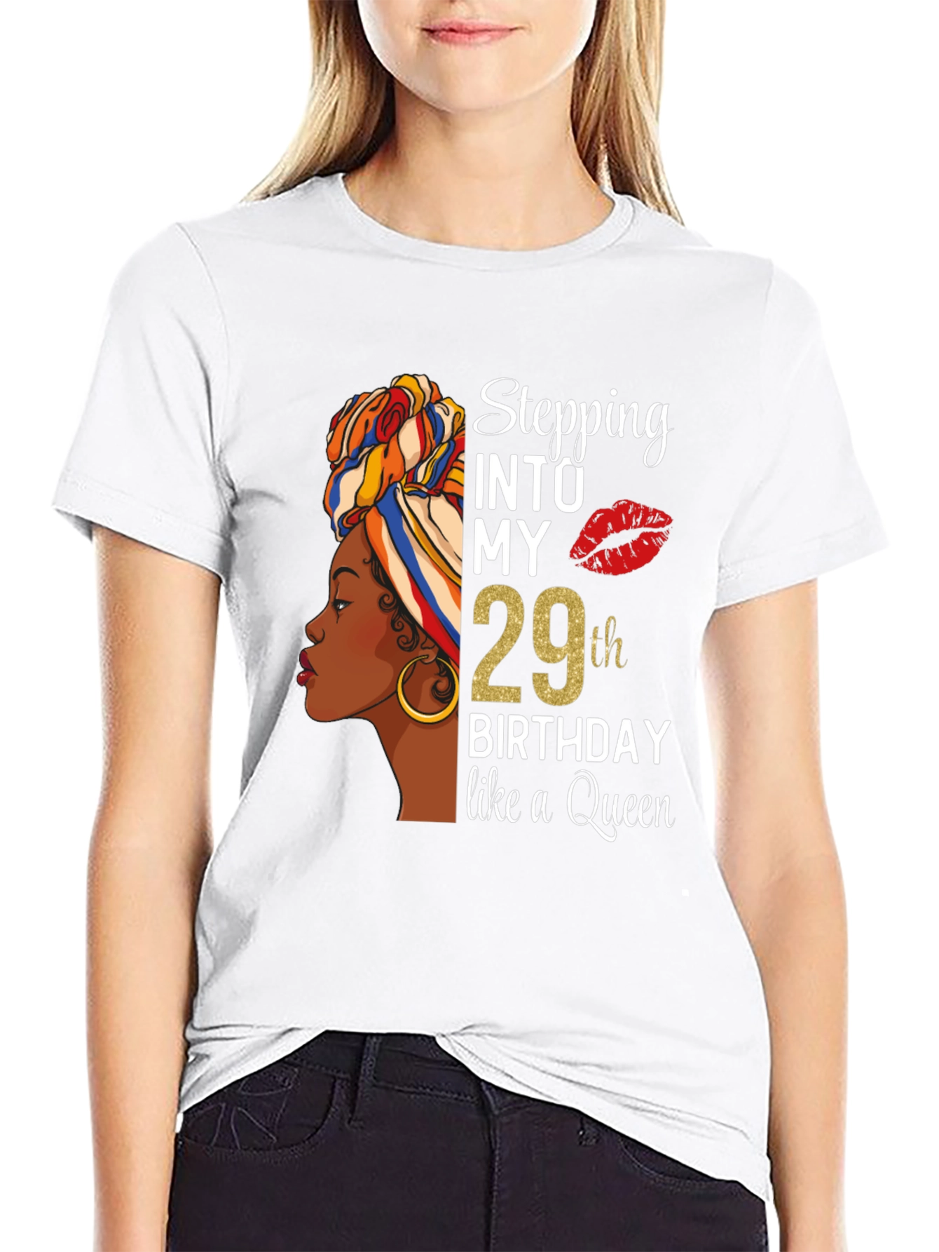 Stepping Into My 29th Birthday Queen T-Shirt