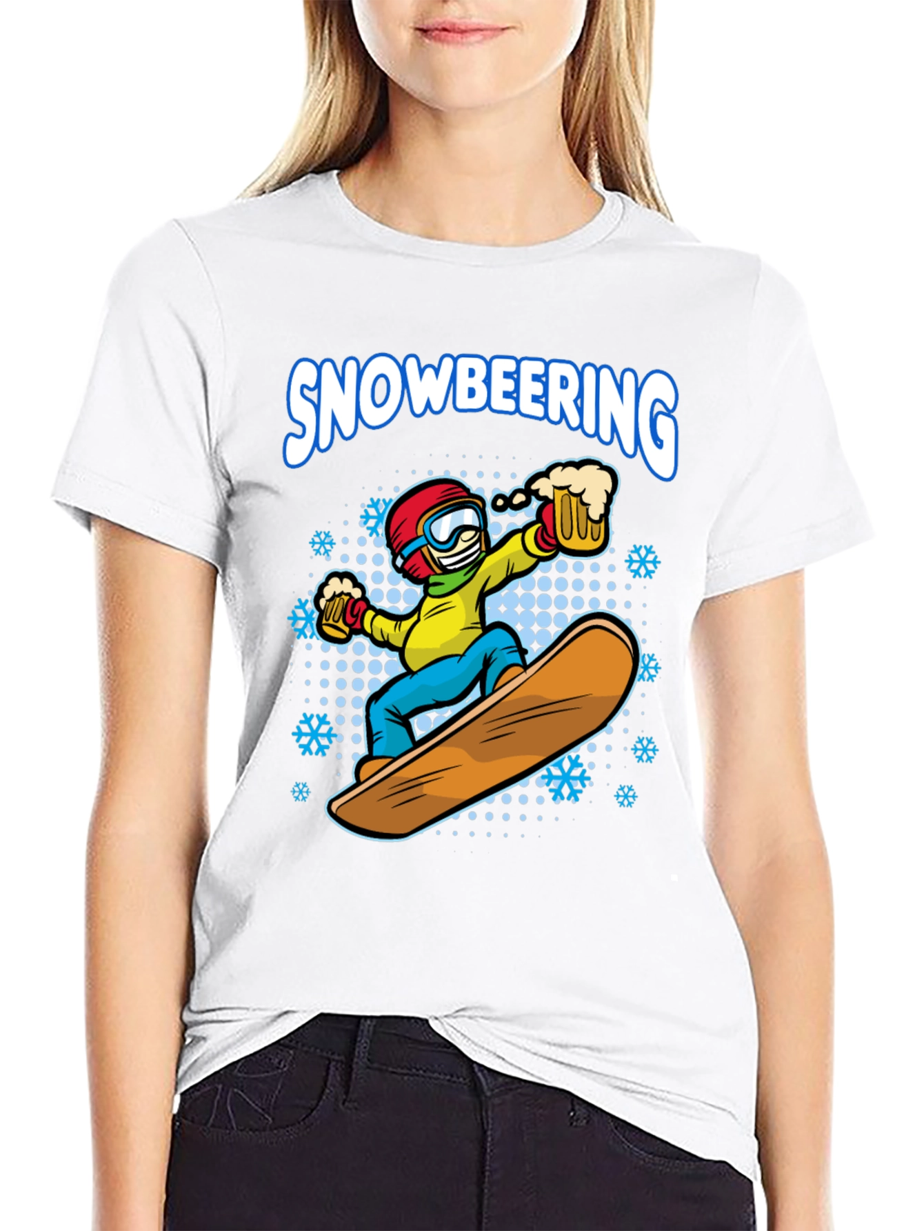 Snowboarding Beer Lover Graphic T-Shirt