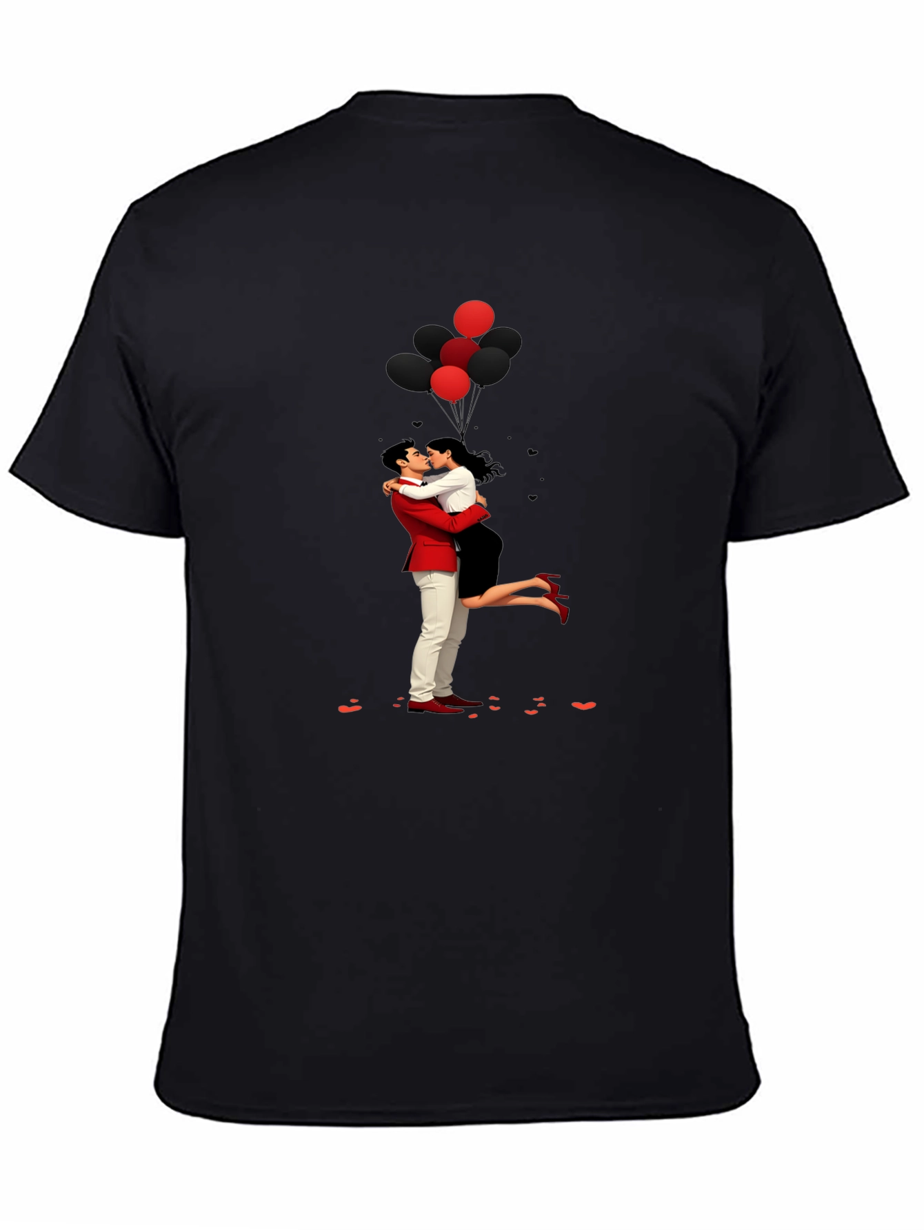 Romantic Embrace Tee: Valentines Day Couple in Love Shirt
