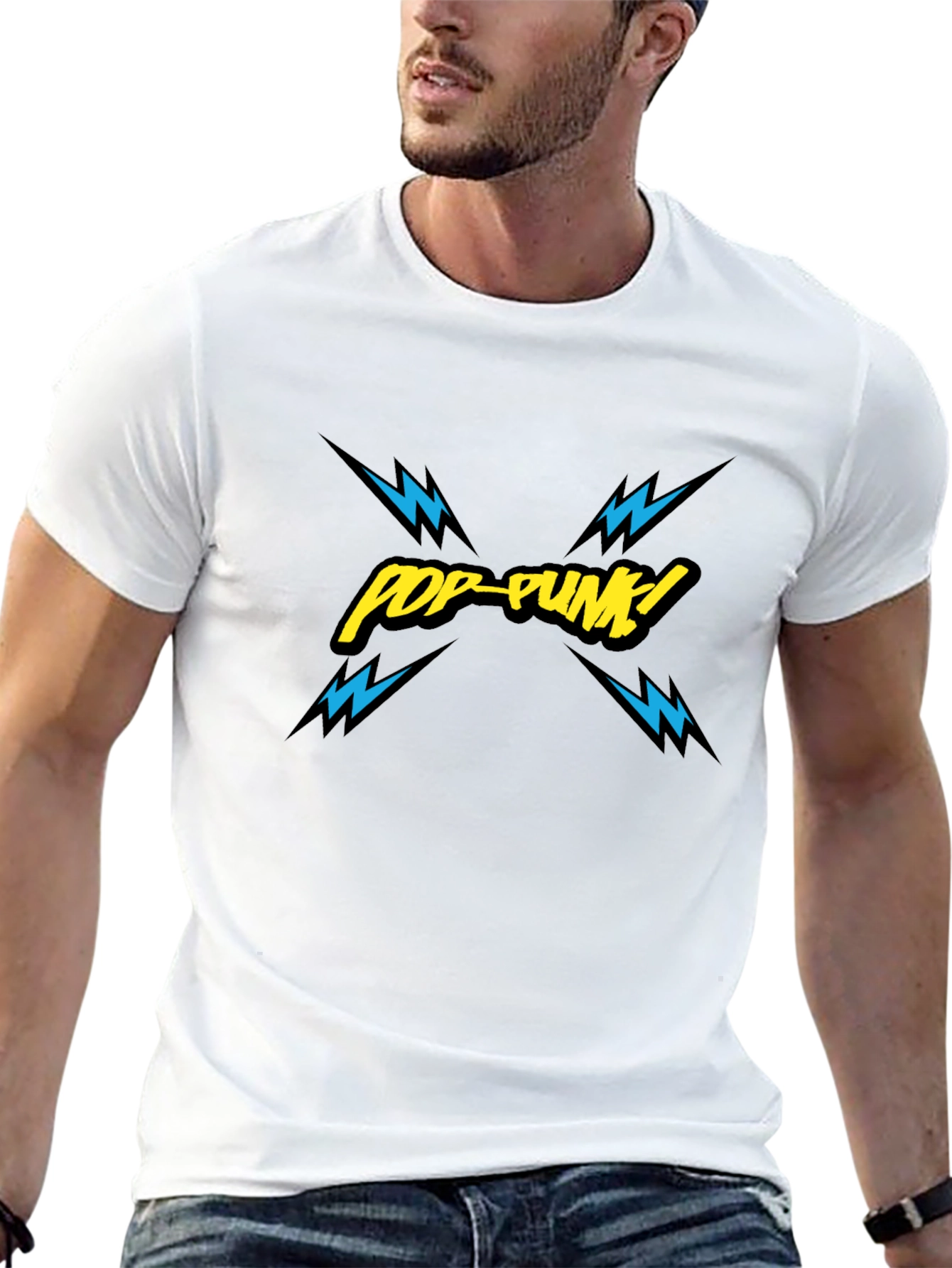 Pop-Punk Graphic Print Black T-Shirt