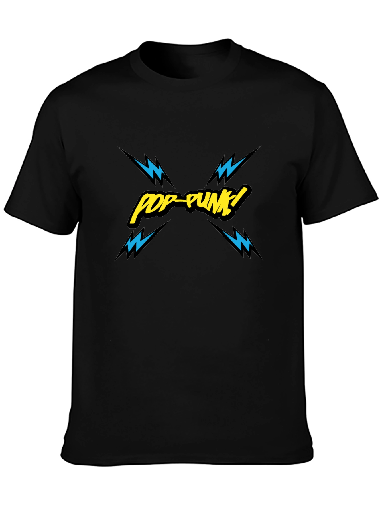Pop-Punk Graphic Print Black T-Shirt