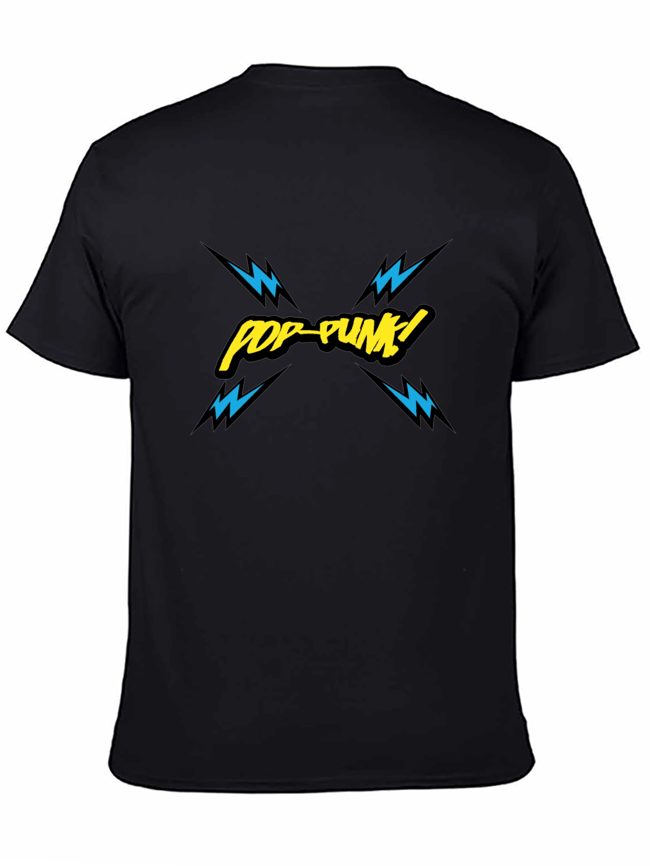 Pop-Punk Graphic Print Black T-Shirt