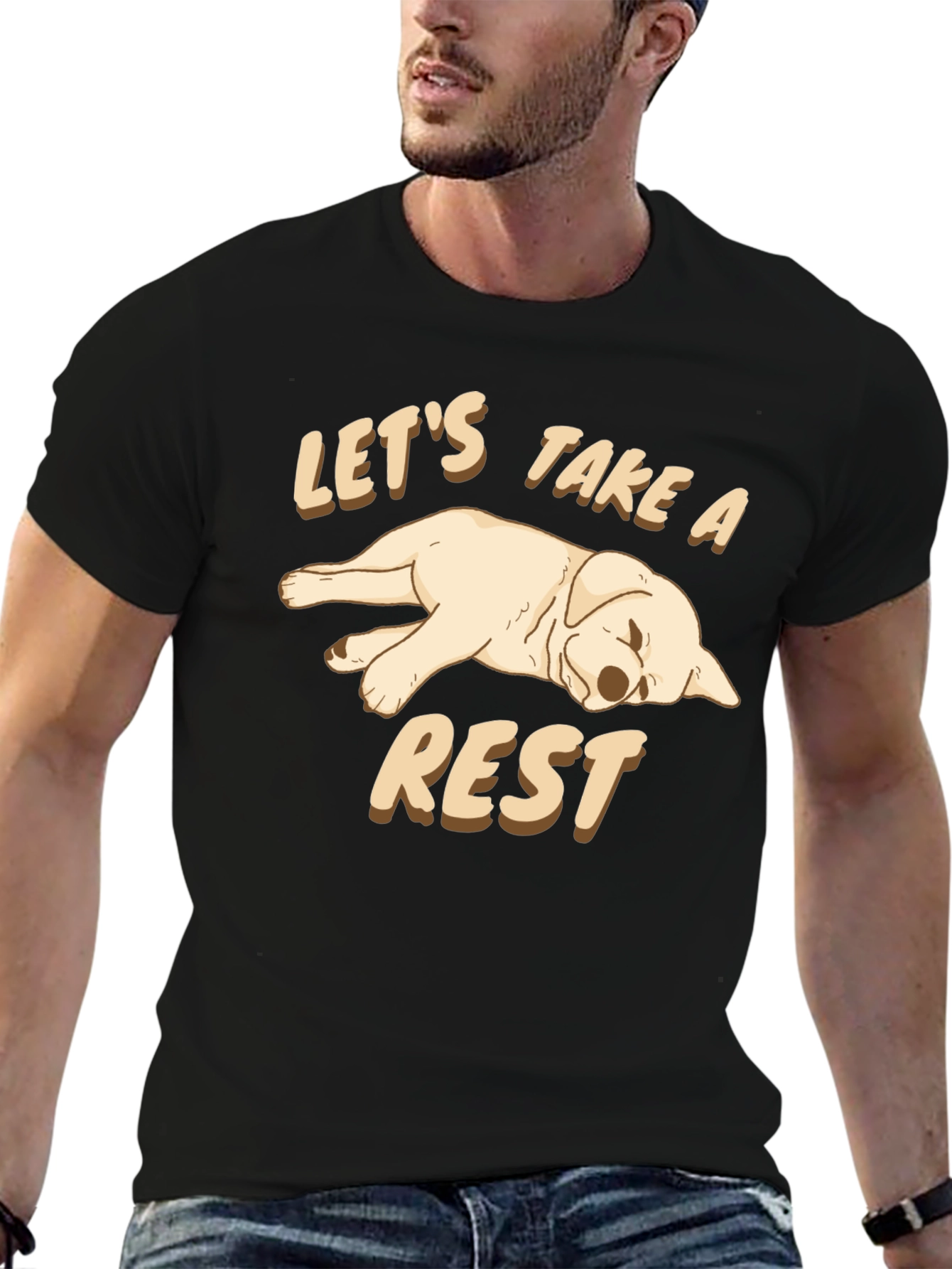 Lets Take a Rest Dog Graphic T-Shirt