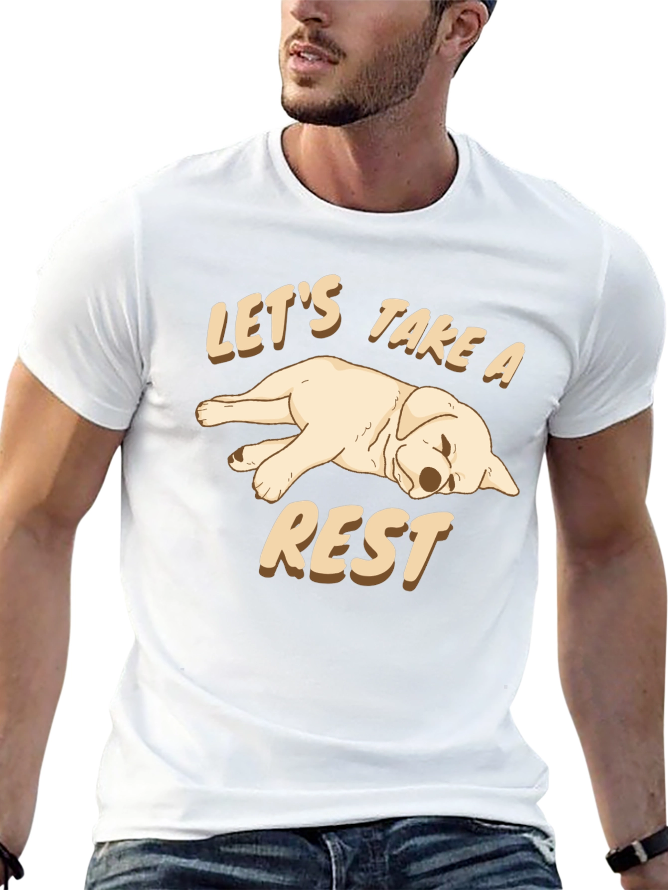 Lets Take a Rest Dog Graphic T-Shirt