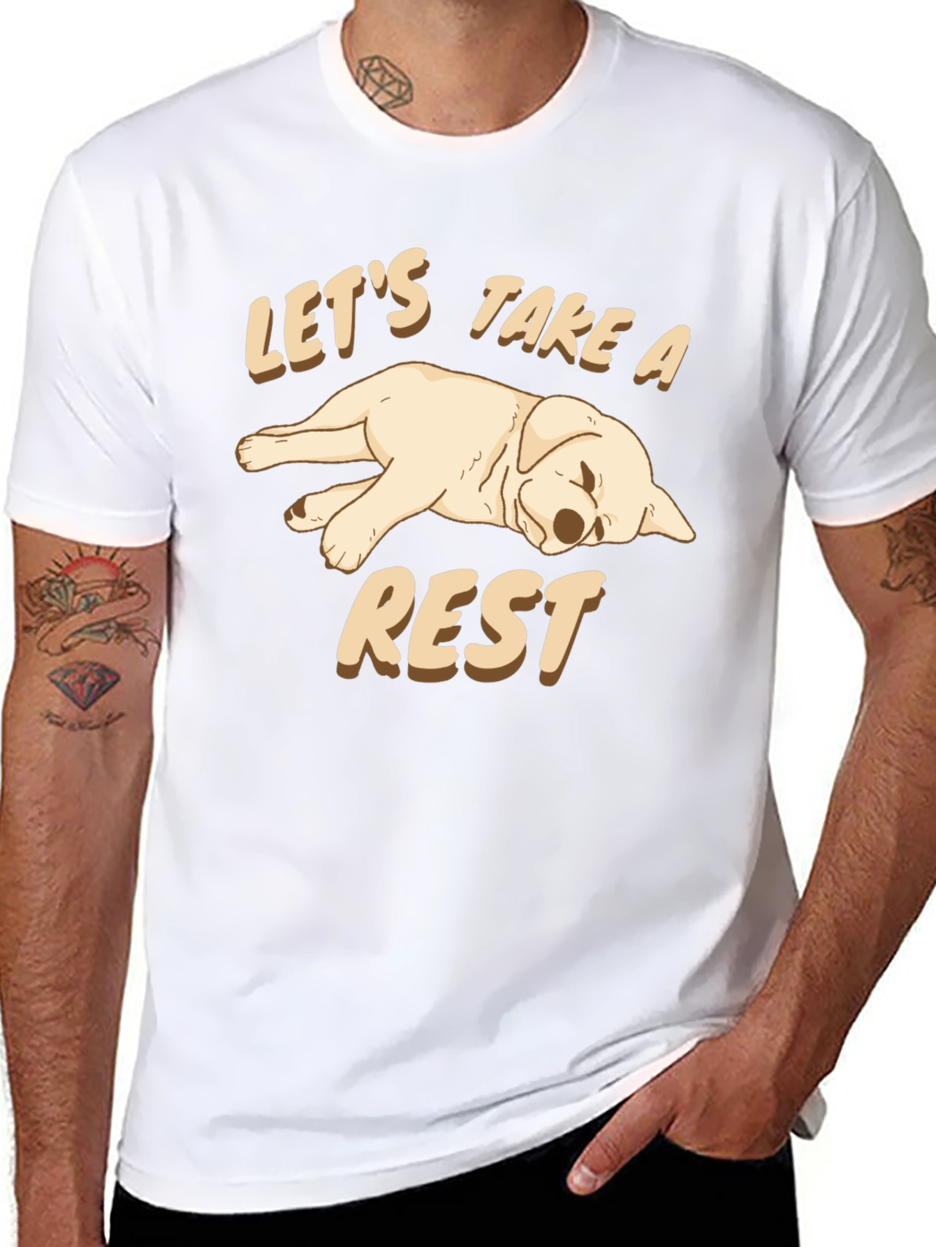 Lets Take a Rest Dog Graphic T-Shirt