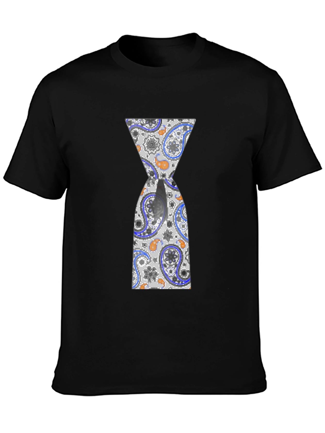 Hourglass Paisley Graphic Black T-Shirt