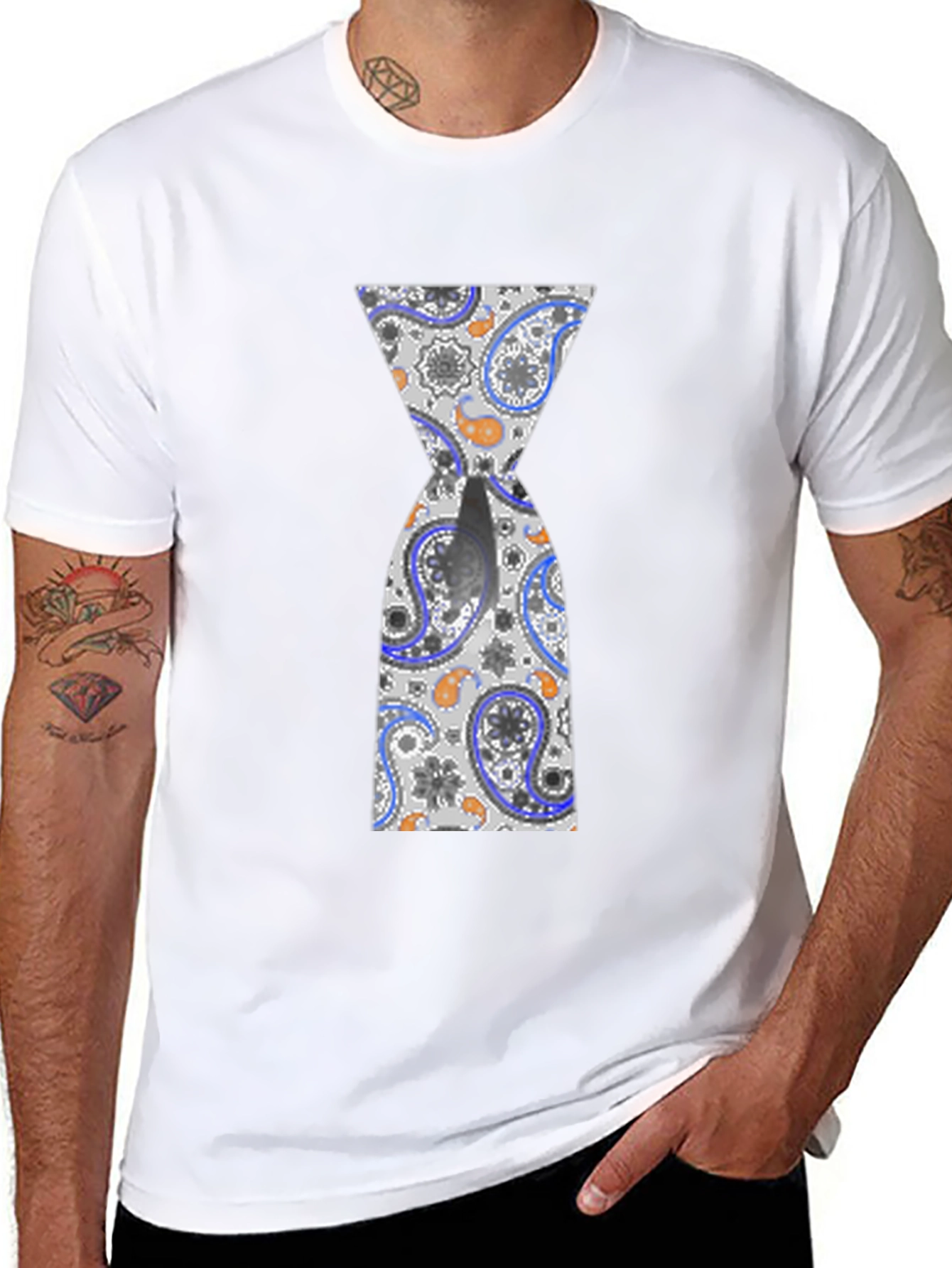 Hourglass Paisley Graphic Black T-Shirt