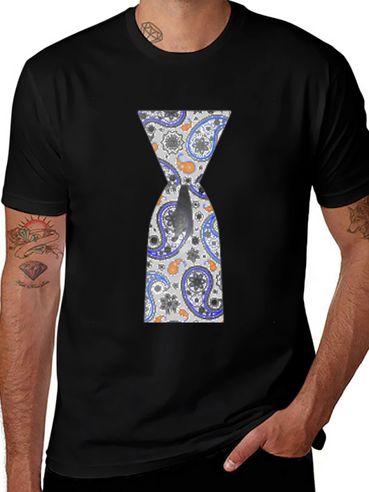 Hourglass Paisley Graphic Black T-Shirt