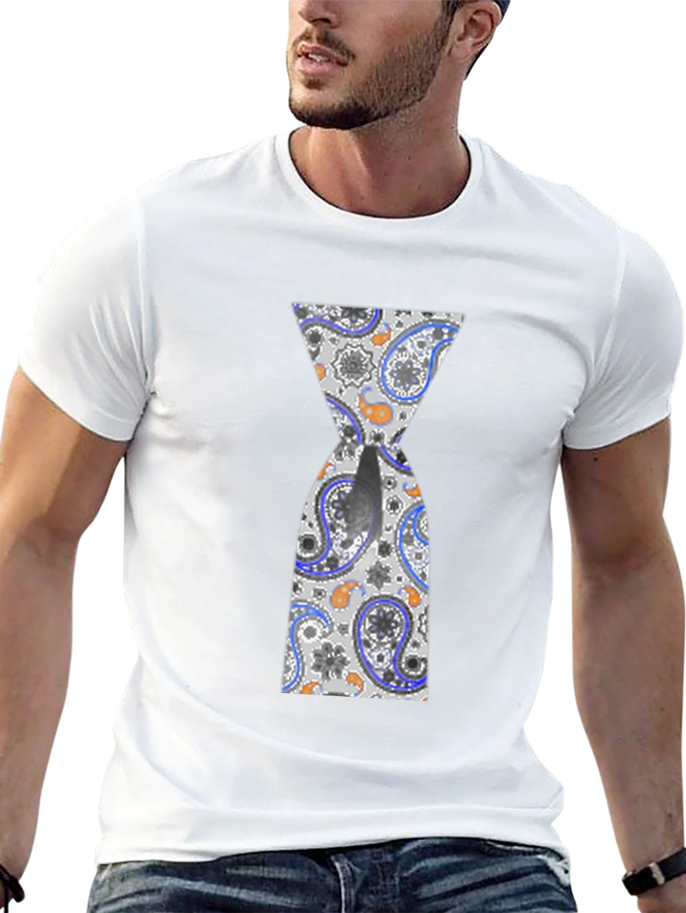 Hourglass Paisley Graphic Black T-Shirt