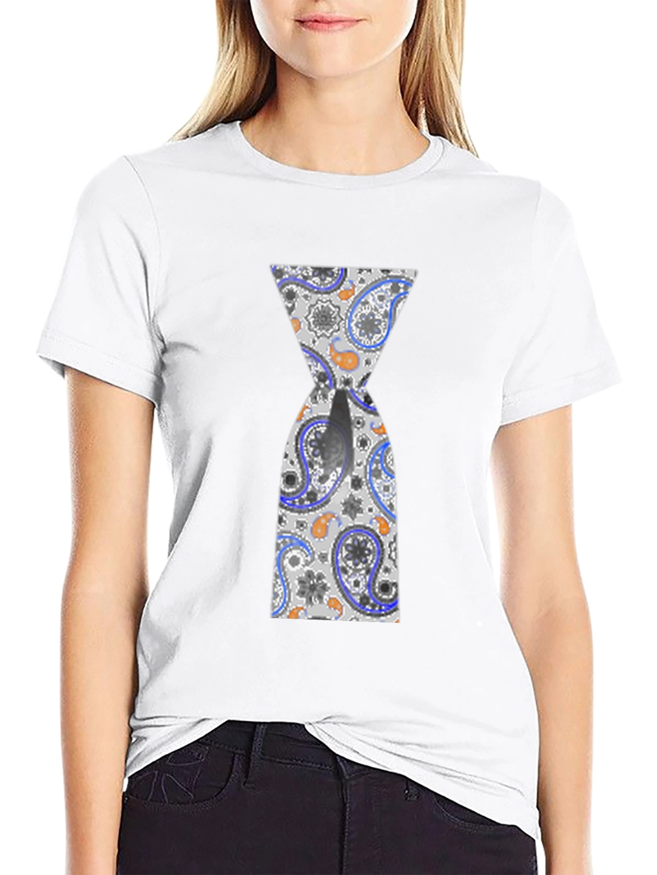 Hourglass Paisley Graphic Black T-Shirt
