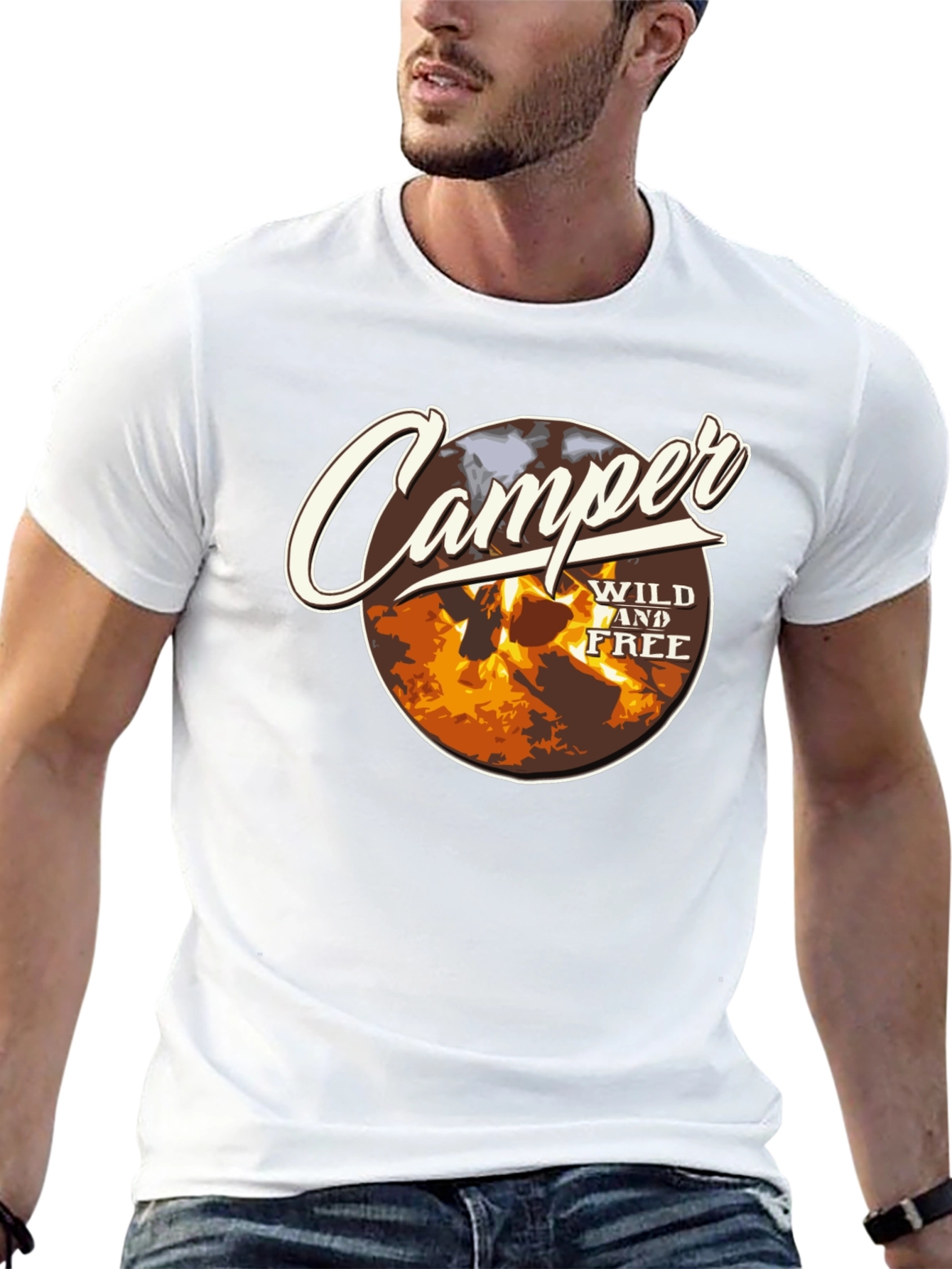 Camper Wild and Free Graphic Tee - Black