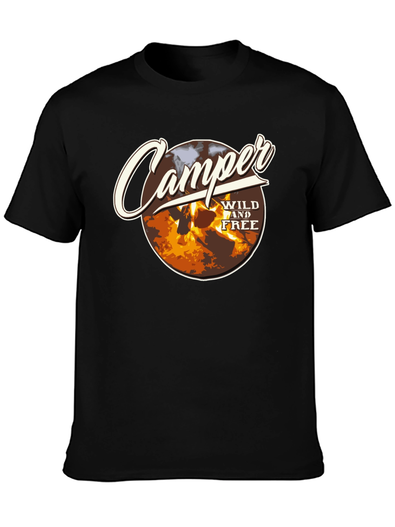 Camper Wild and Free Graphic Tee - Black