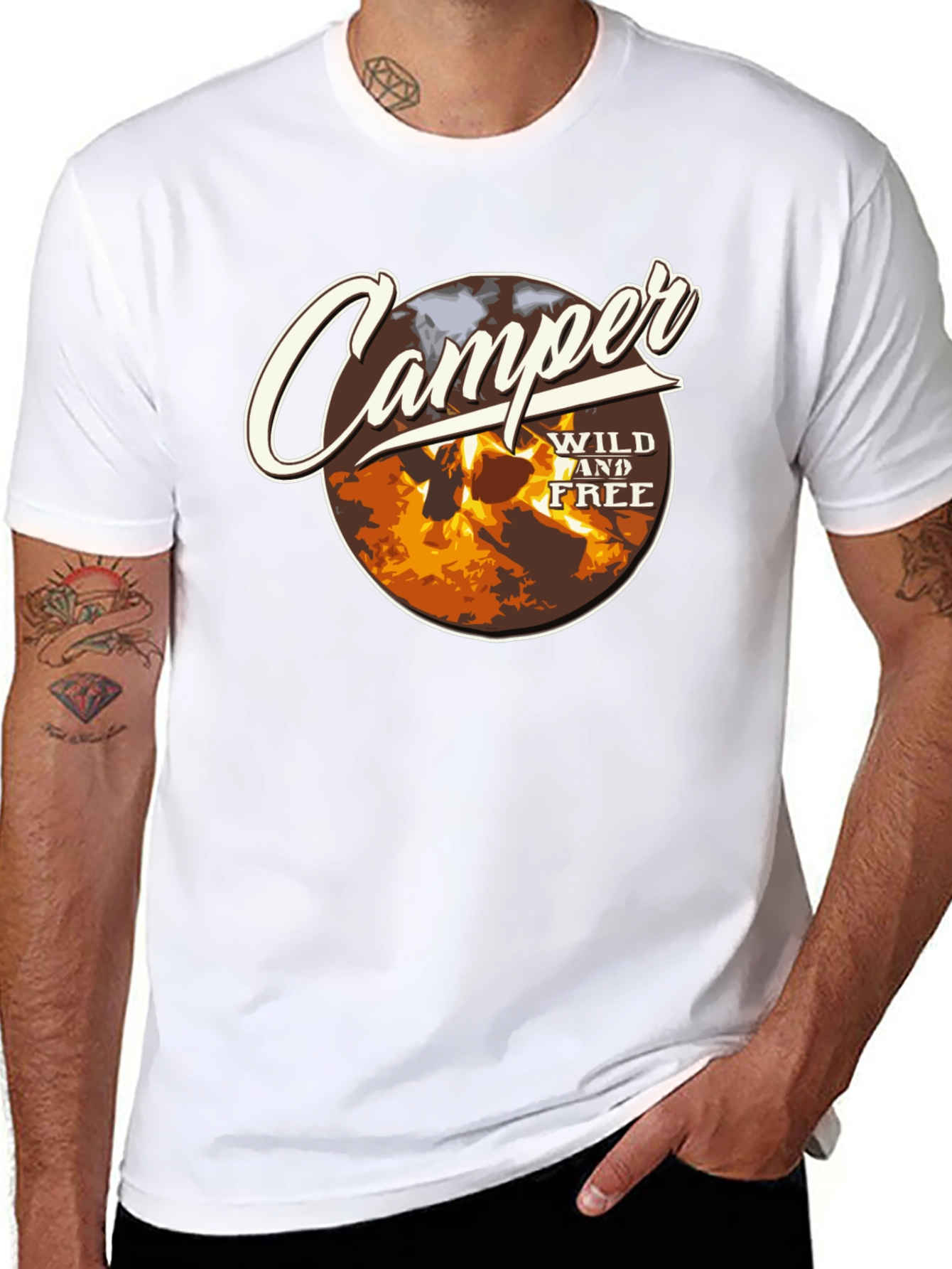 Camper Wild and Free Graphic Tee - Black