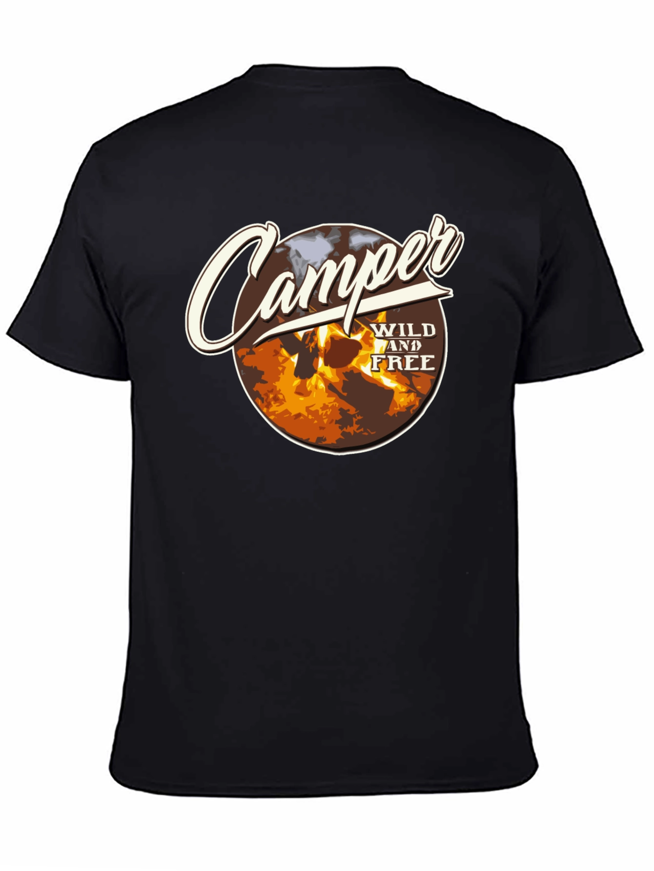 Camper Wild and Free Graphic Tee - Black