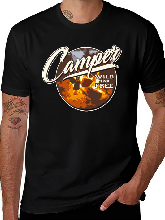 Camper Wild and Free Graphic Tee - Black