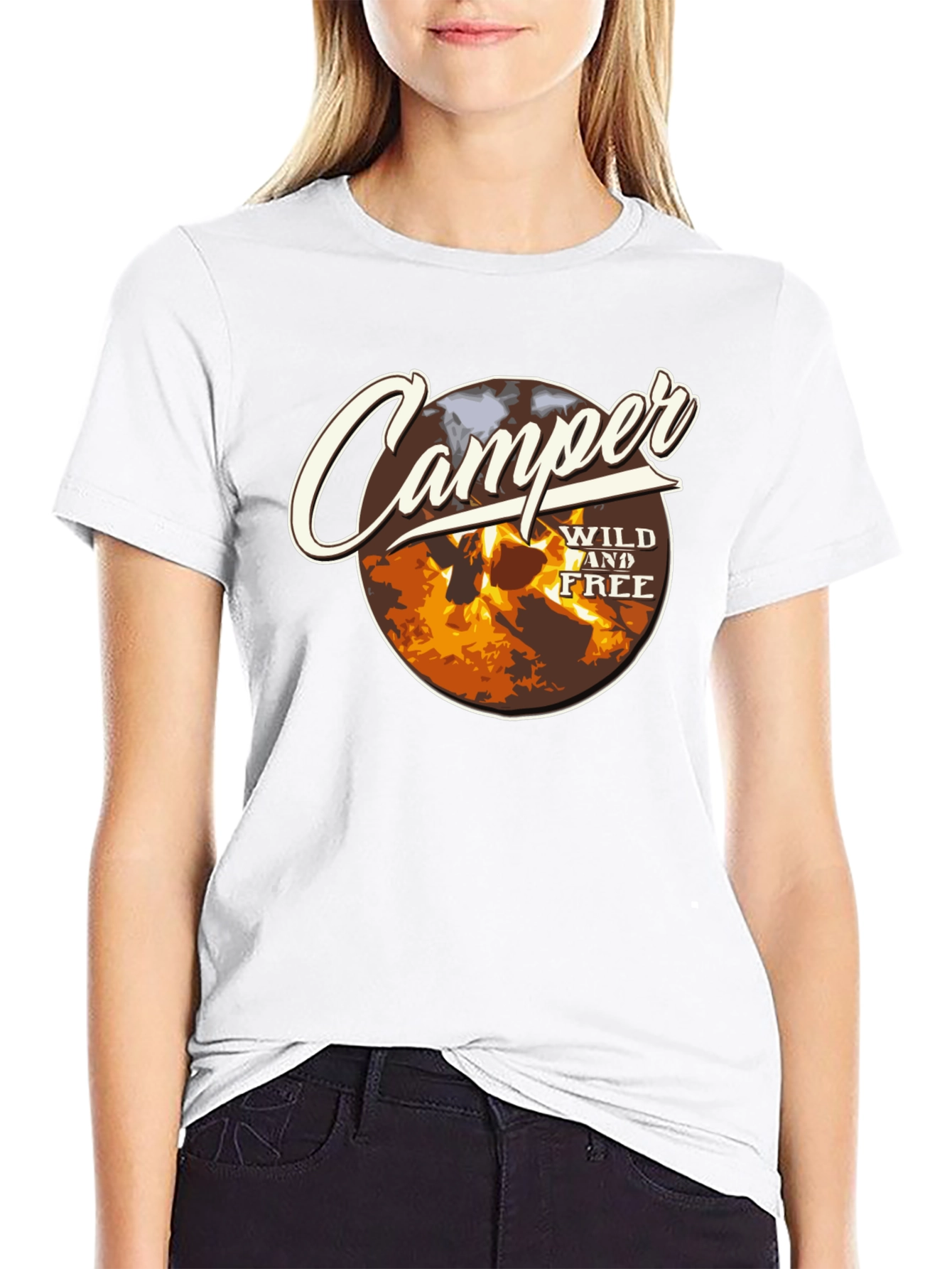 Camper Wild and Free Graphic Tee - Black