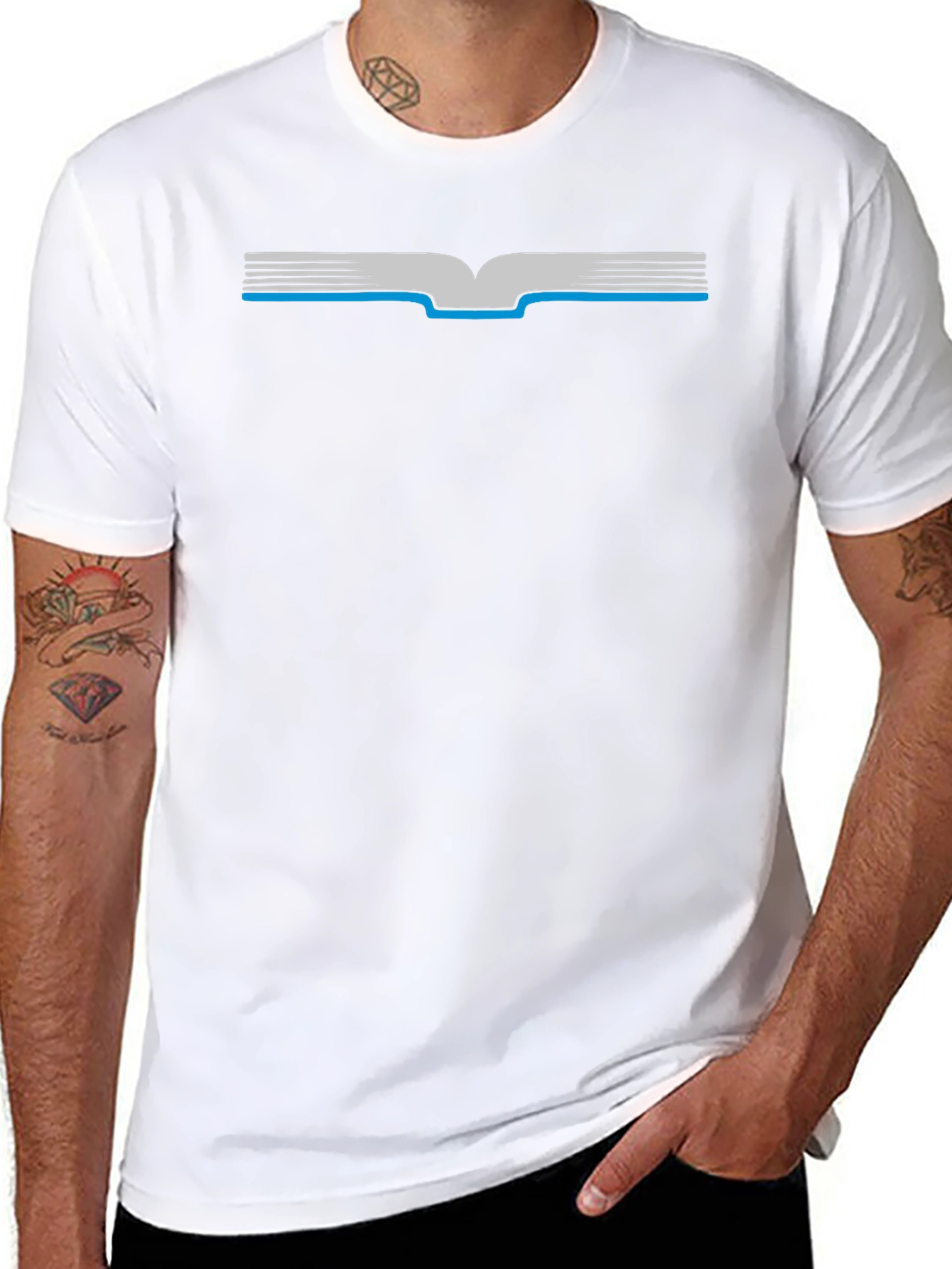 Open Book Graphic Tee - Black Cotton T-Shirt