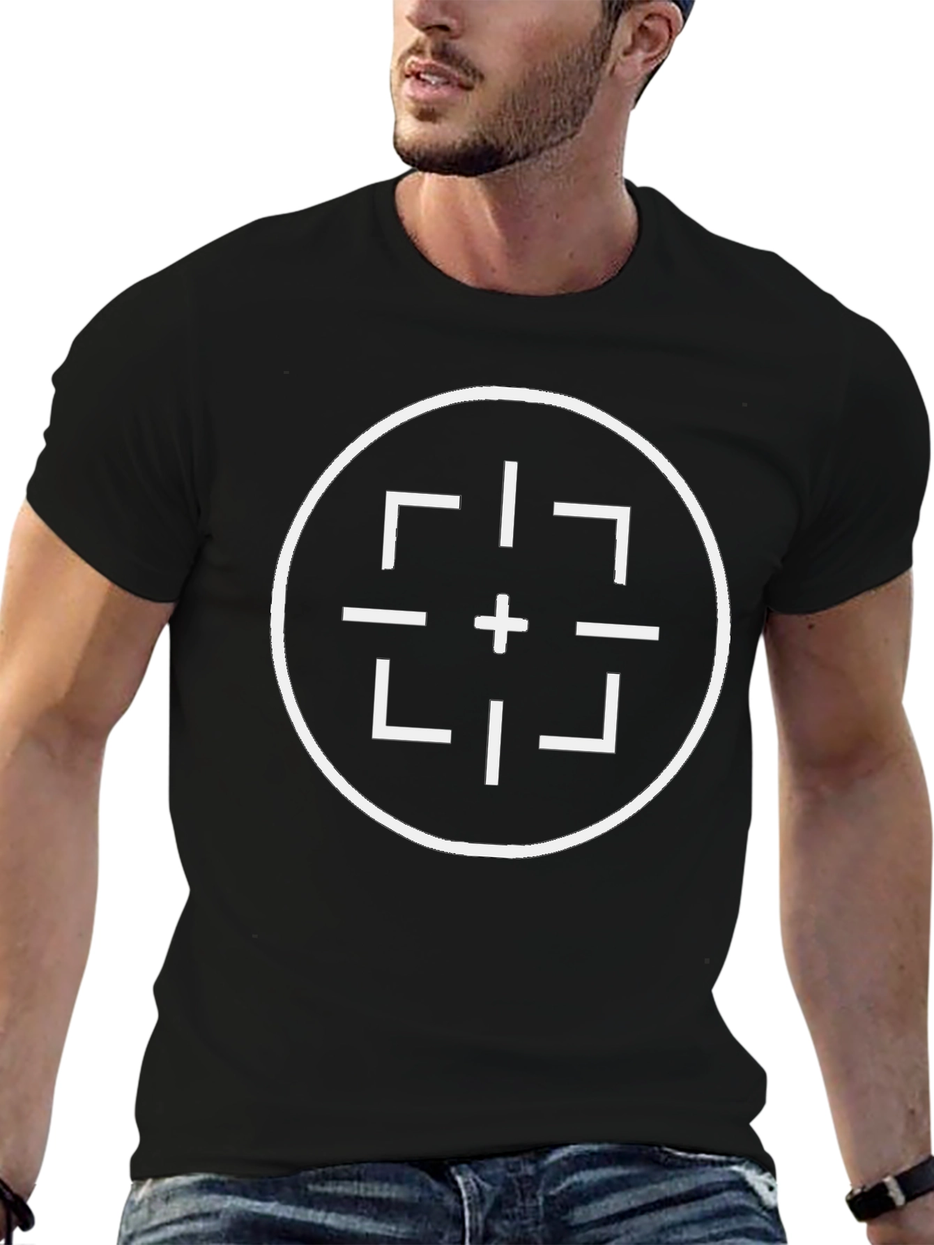 Modern Target Graphic Tee - Black Casual Shirt