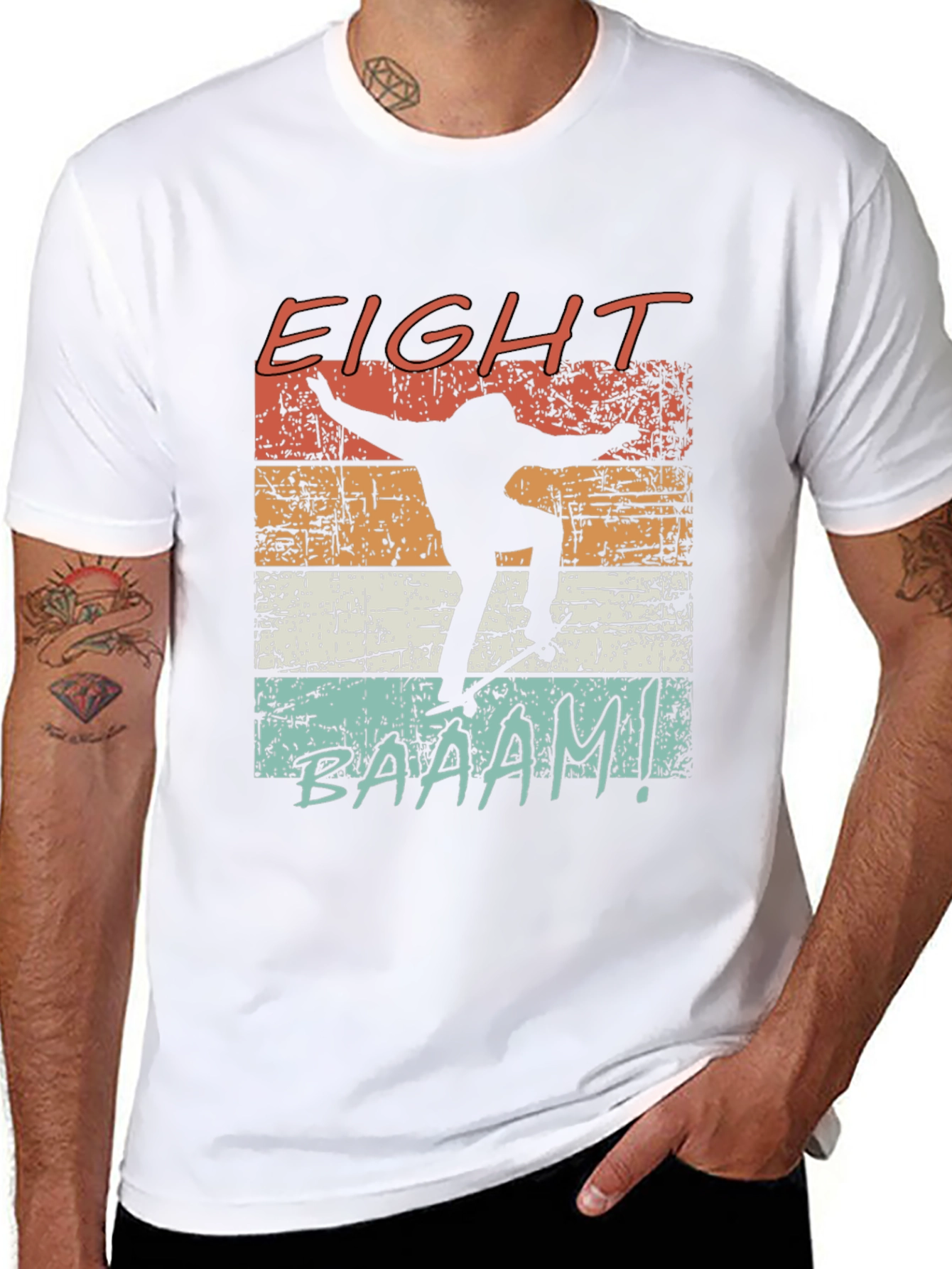 Eight Baaam Skateboarder Black T-Shirt