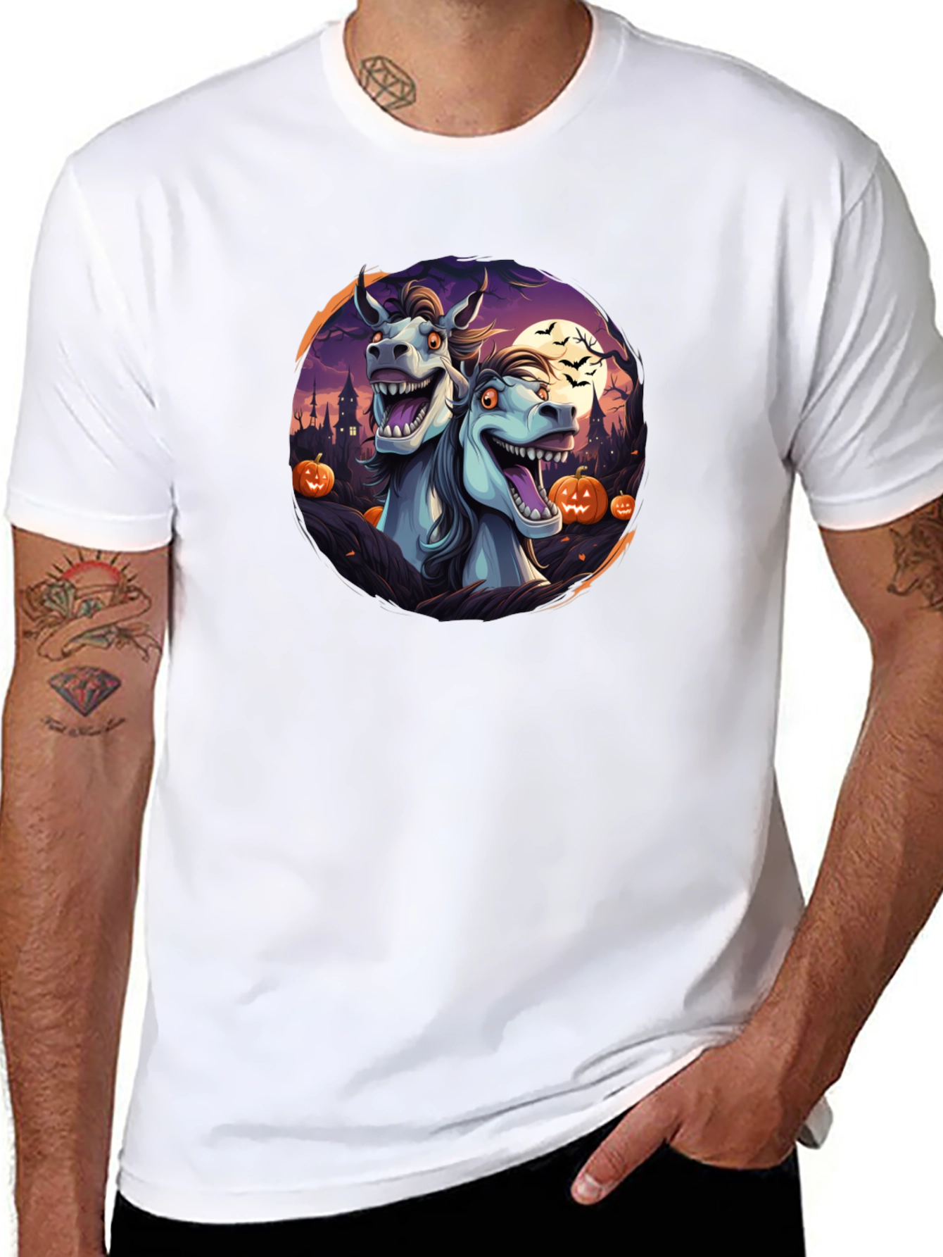 Halloween Horses Black T-Shirt
