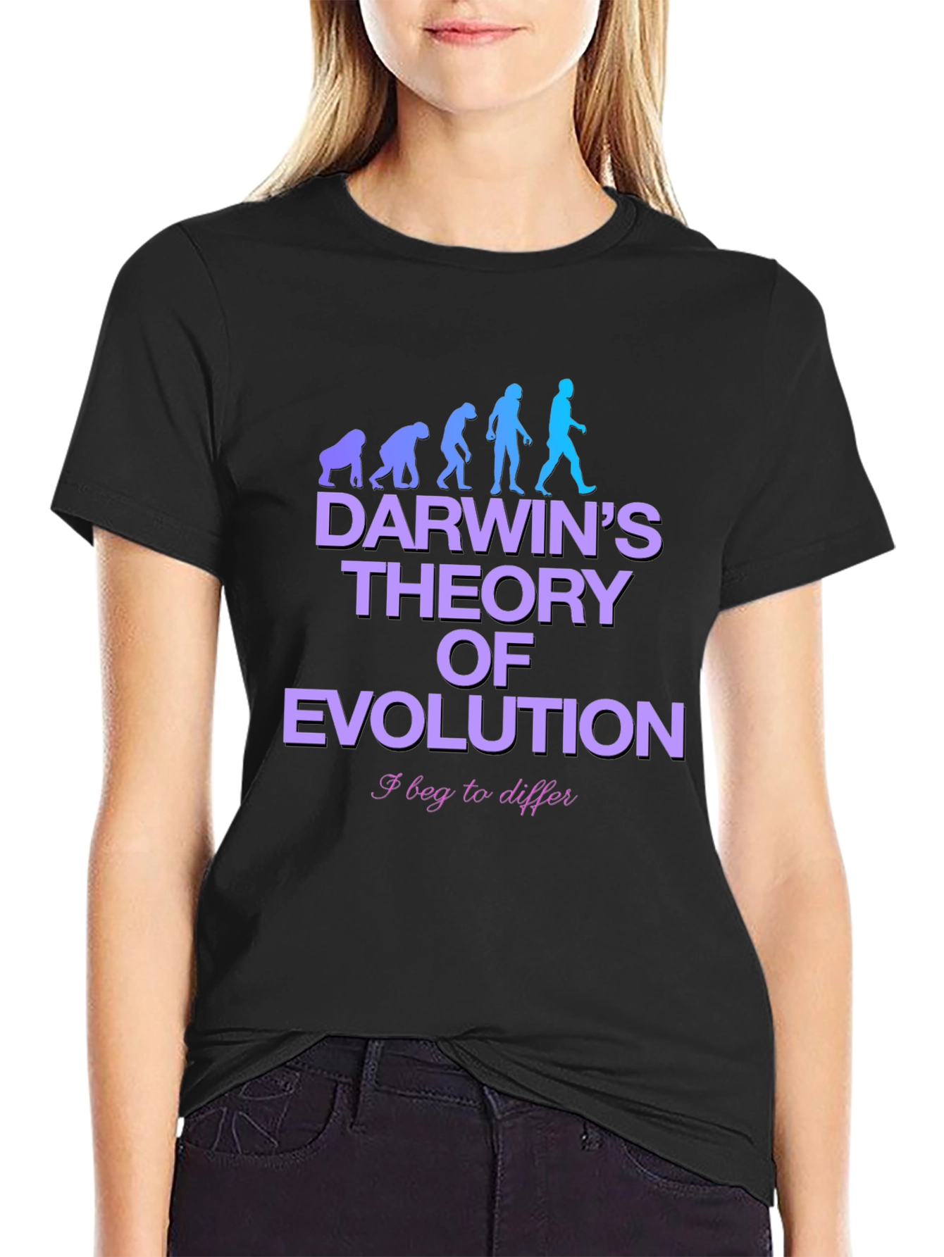 Darwins Theory Evolution Black T-Shirt