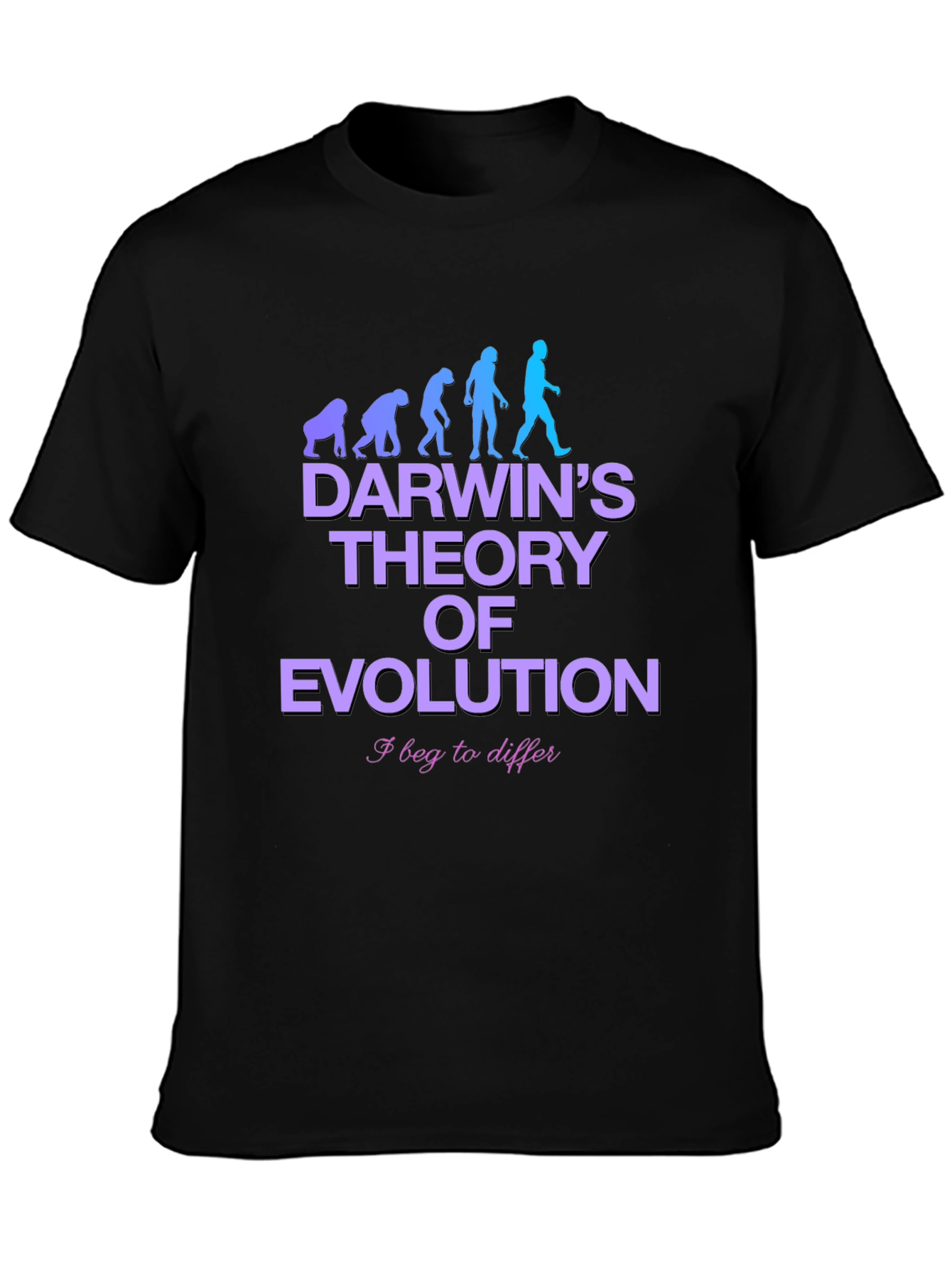 Darwins Theory Evolution Black T-Shirt
