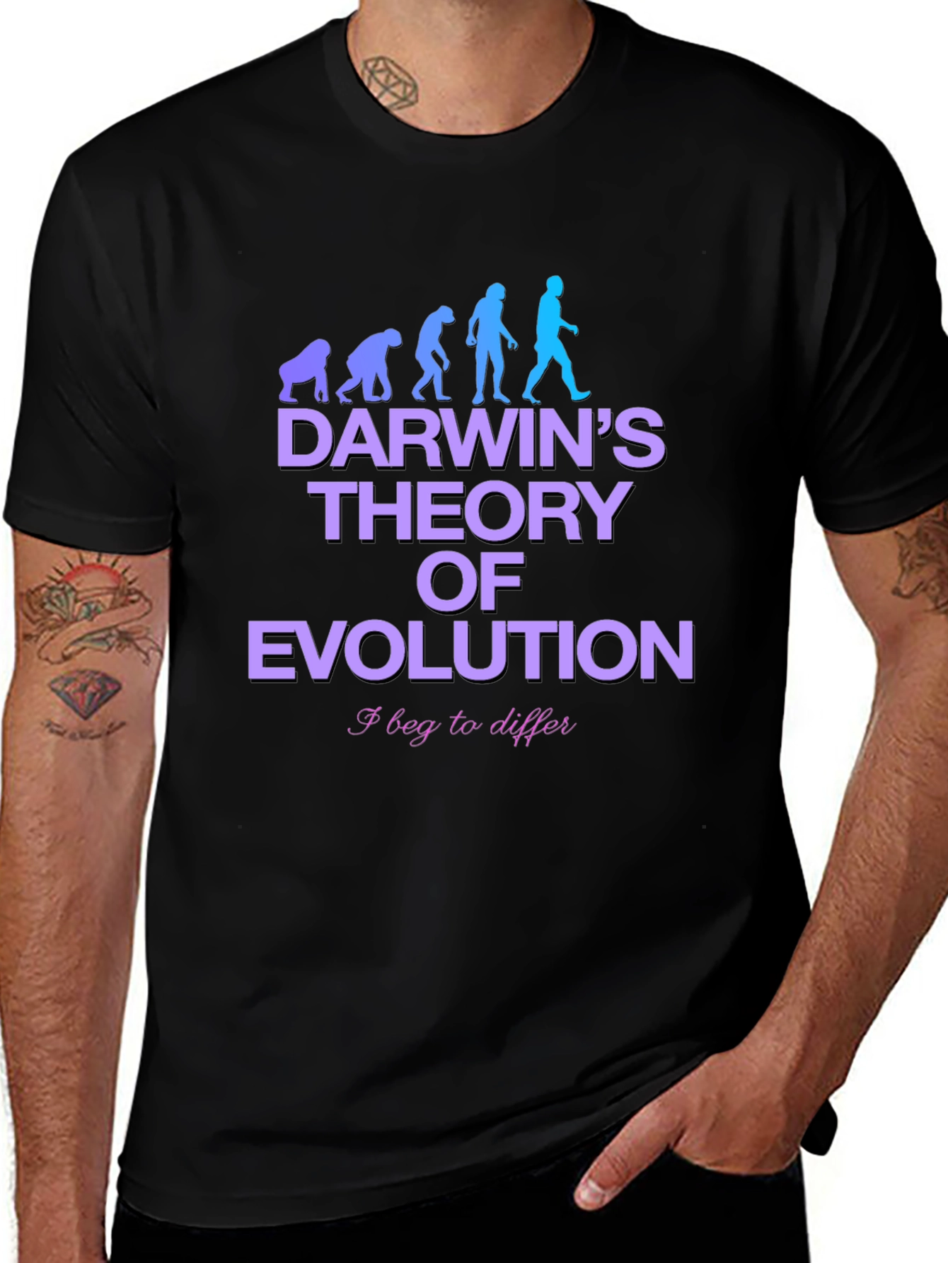 Darwins Theory Evolution Black T-Shirt