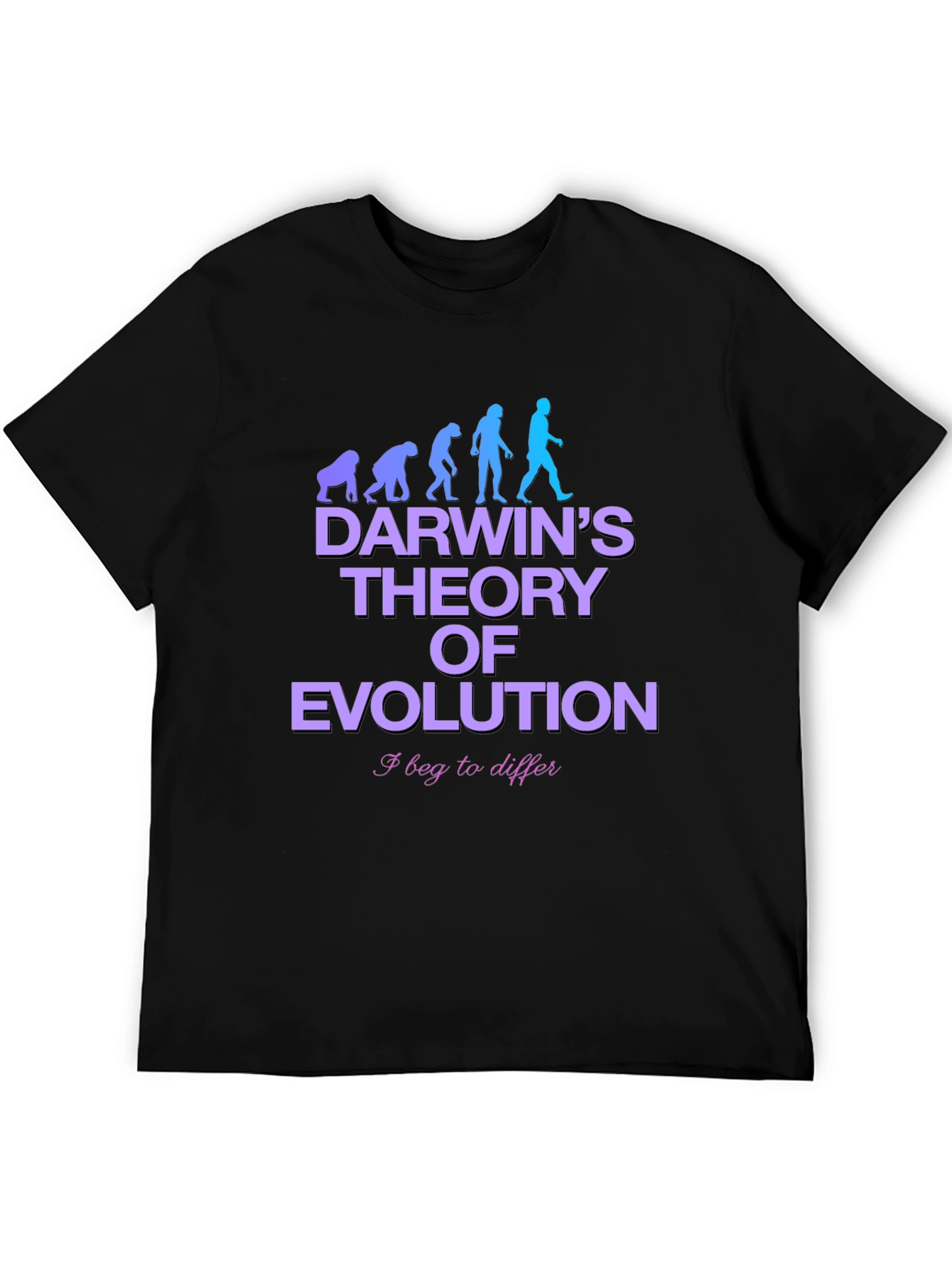 Darwins Theory Evolution Black T-Shirt