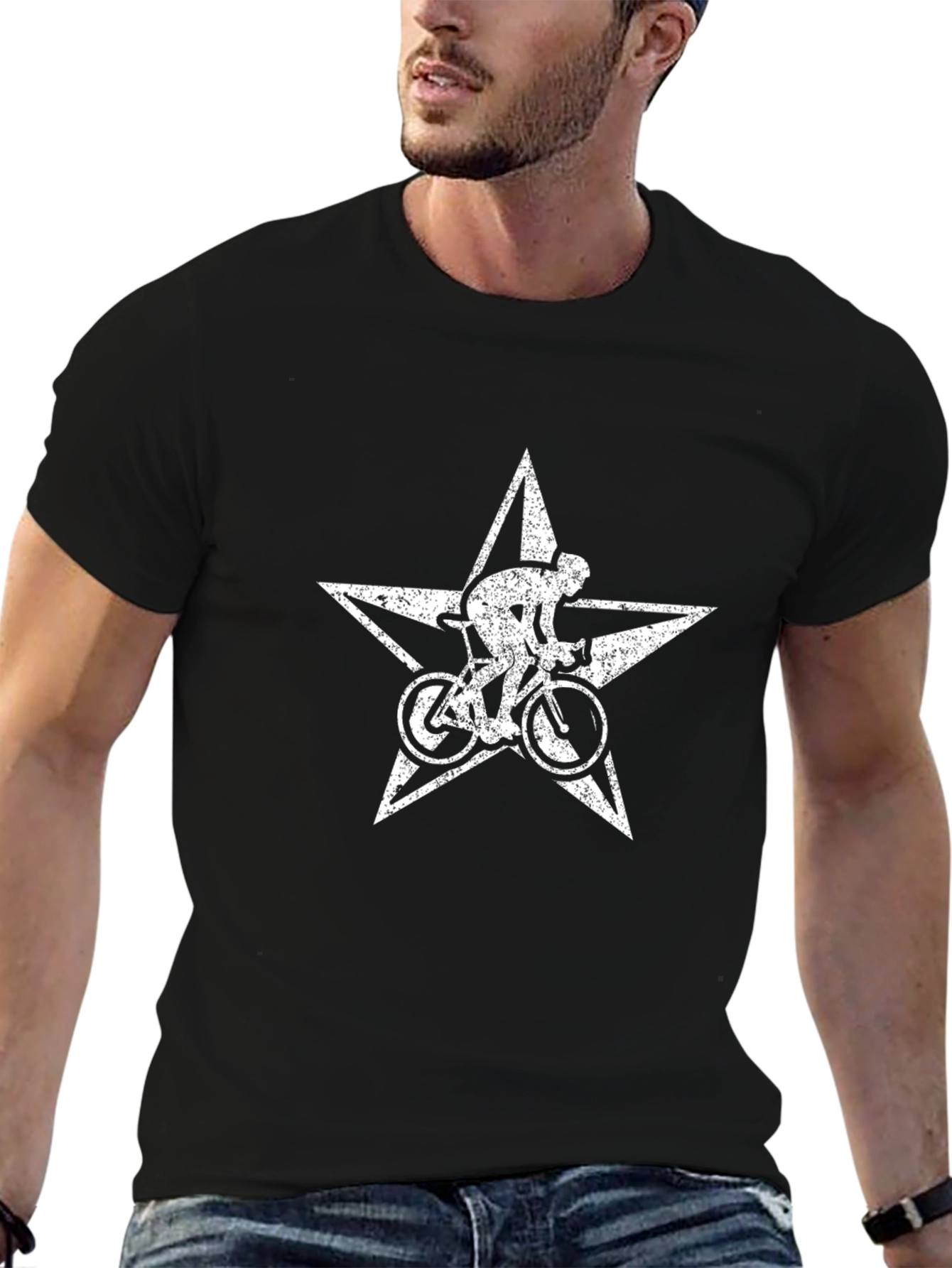 Cyclist Star Graphic Tee - Black