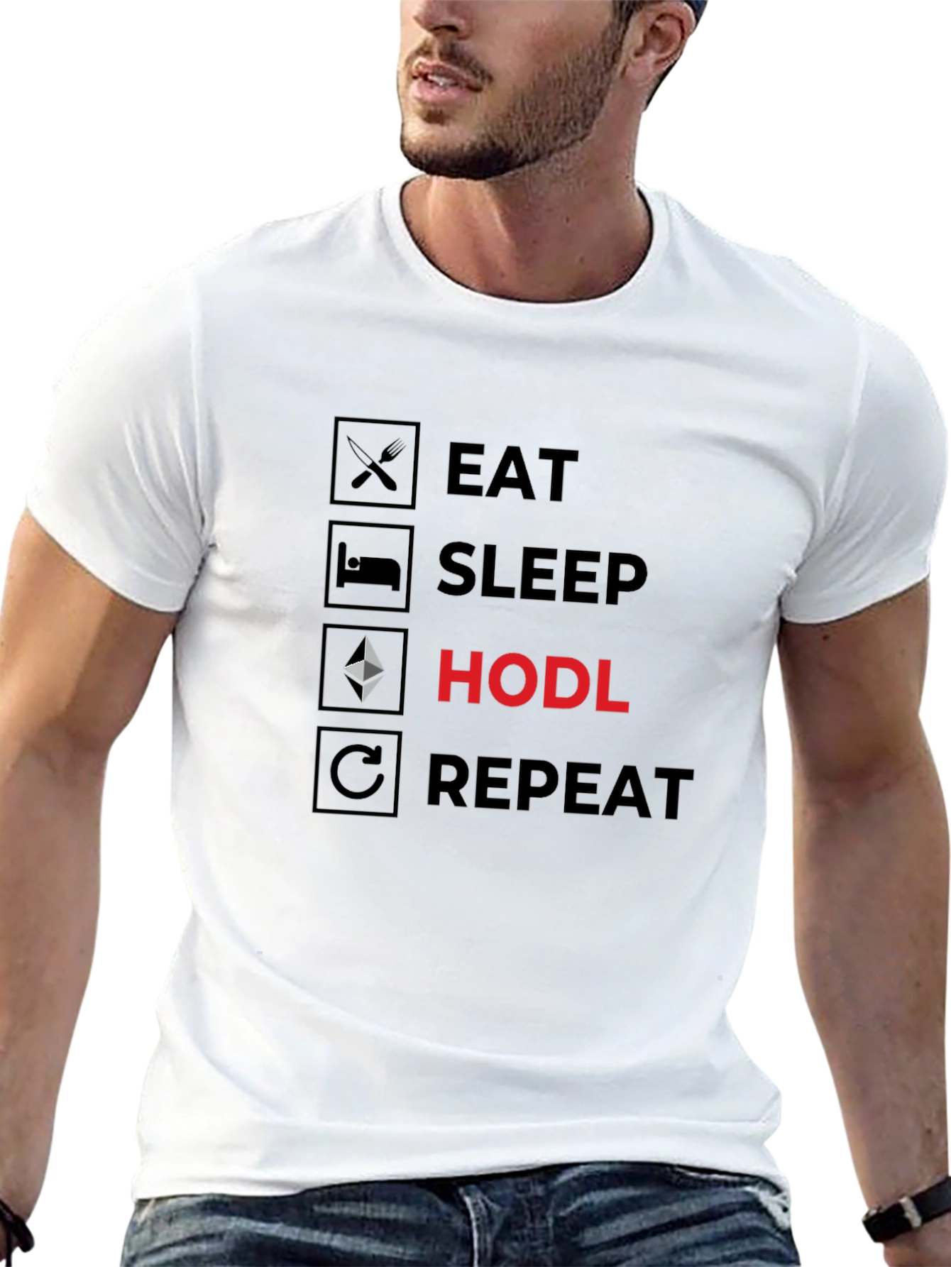 Eat Sleep HODL Repeat Crypto T-Shirt