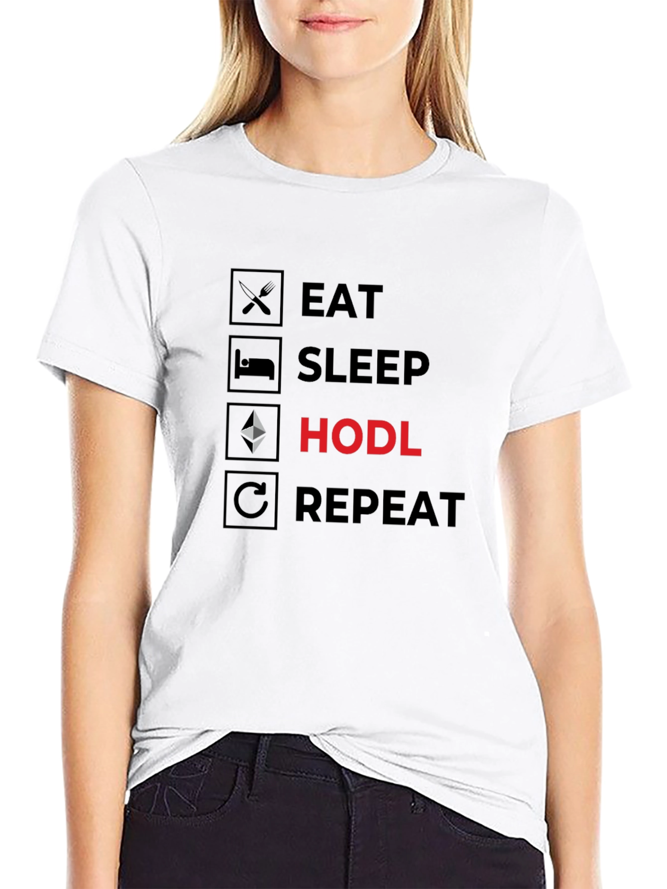 Eat Sleep HODL Repeat Crypto T-Shirt