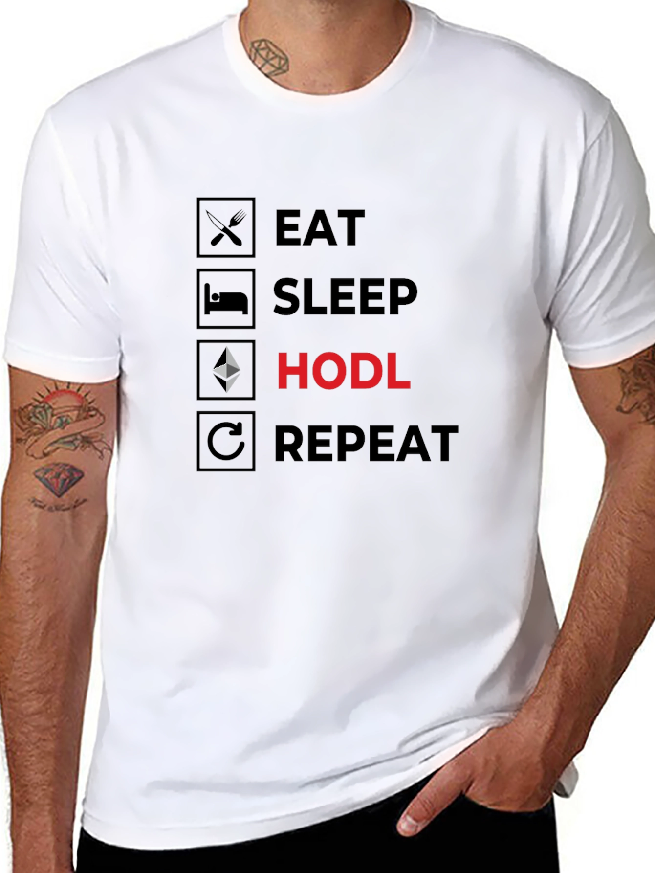 Eat Sleep HODL Repeat Crypto T-Shirt