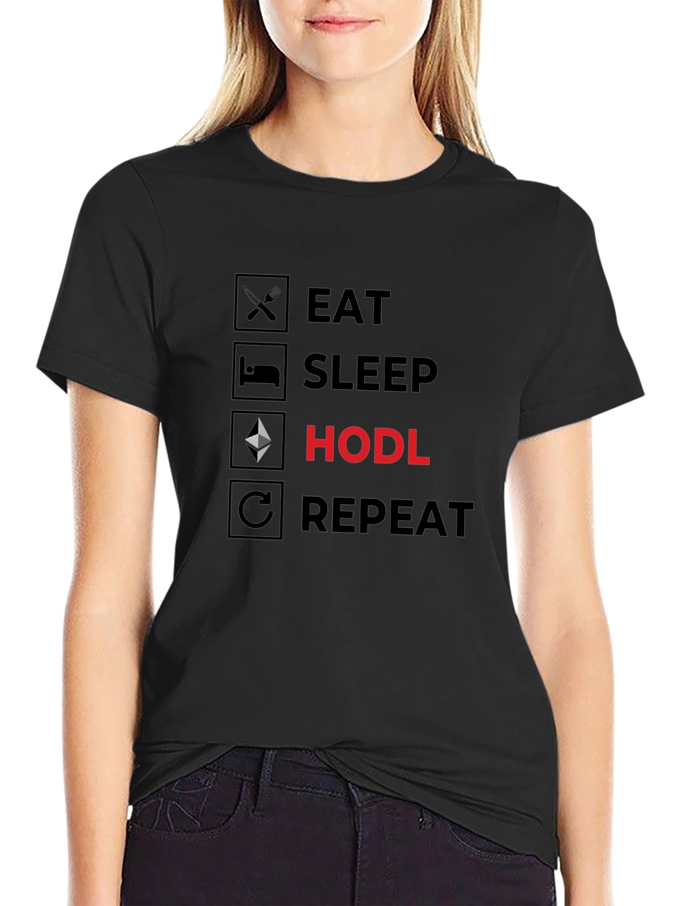 Eat Sleep HODL Repeat Crypto T-Shirt