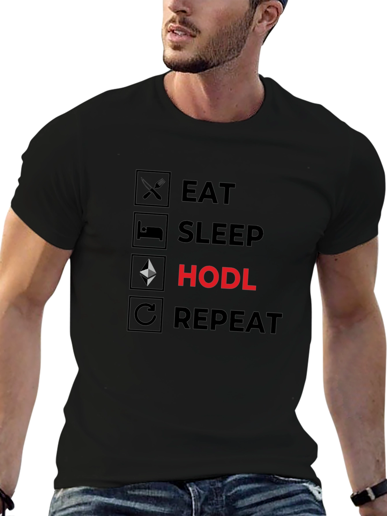 Eat Sleep HODL Repeat Crypto T-Shirt