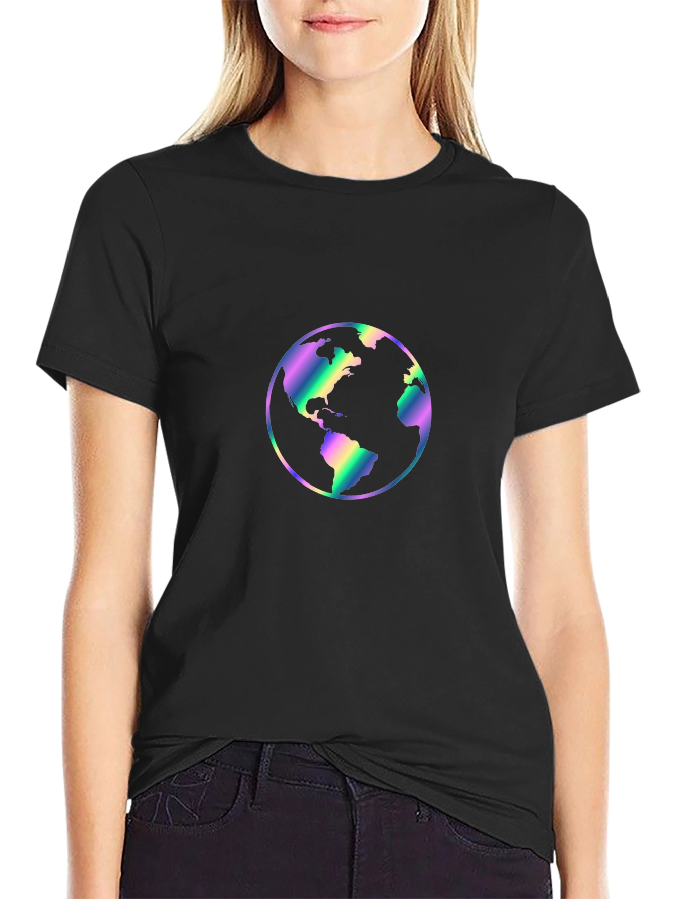 World Graphic Black T-Shirt