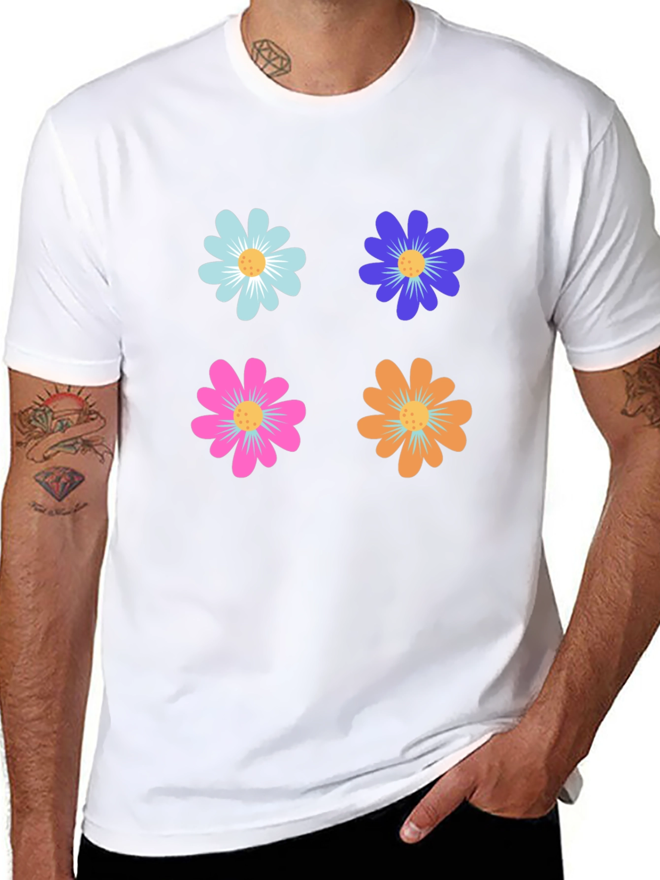 Floral Power T-Shirt - Retro Flower Design